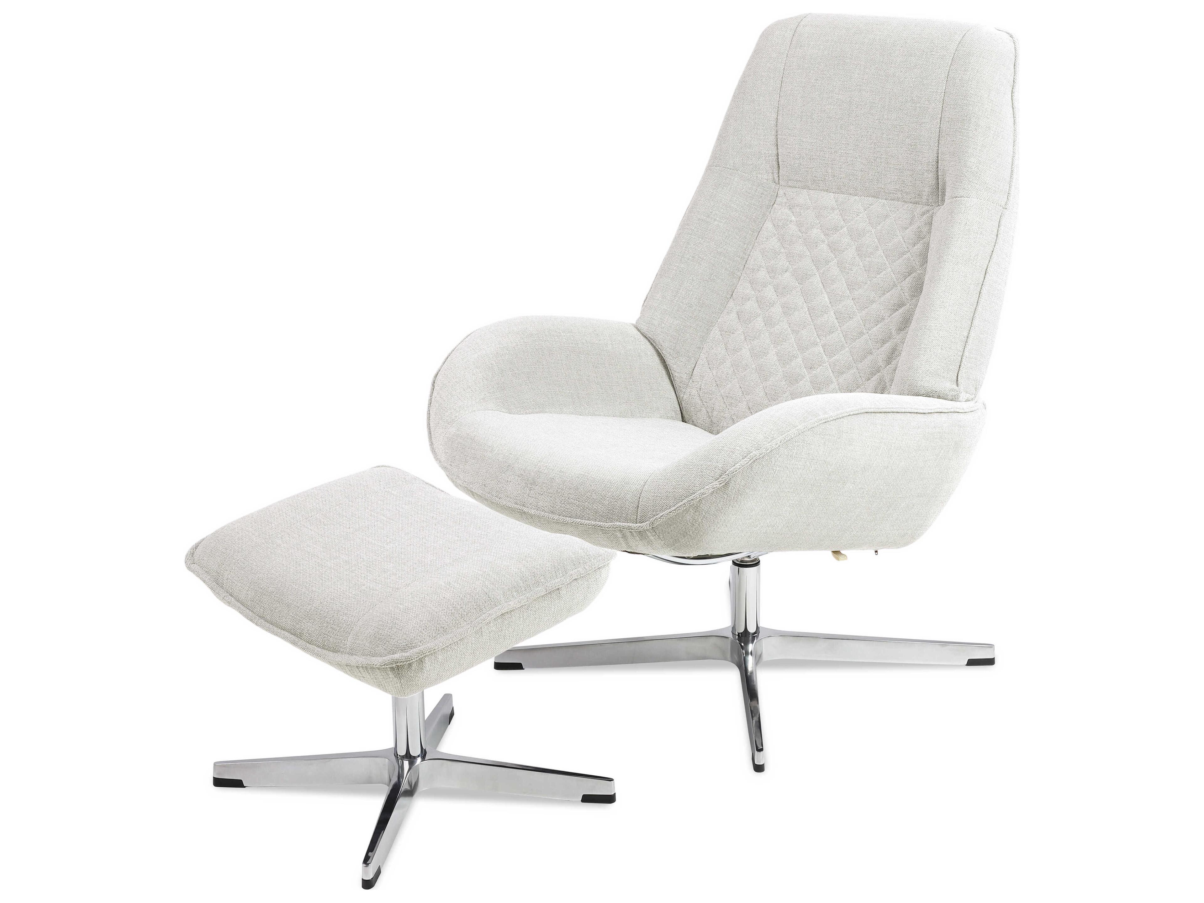 Kebe Bordeaux Yeti Sand Fabric Swivel Accent Chair with Footrest