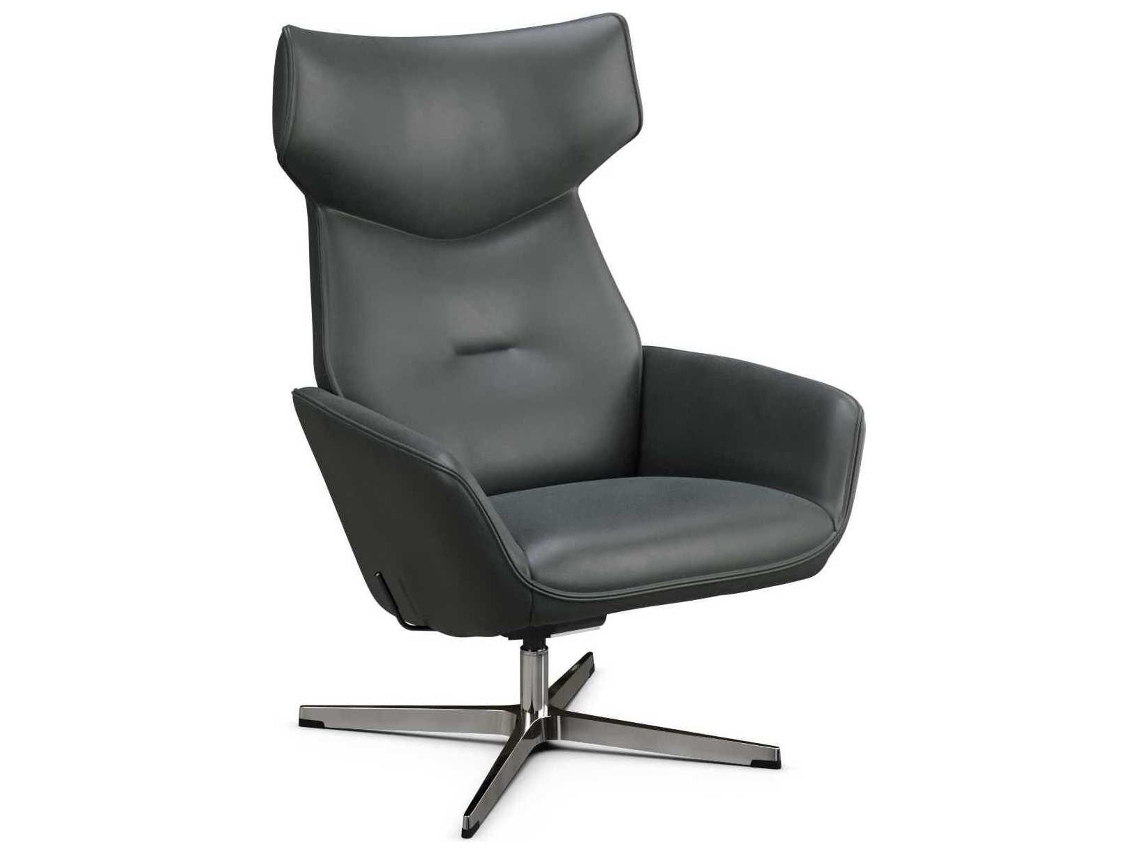 Kebe Palma Gray Leather Recliner