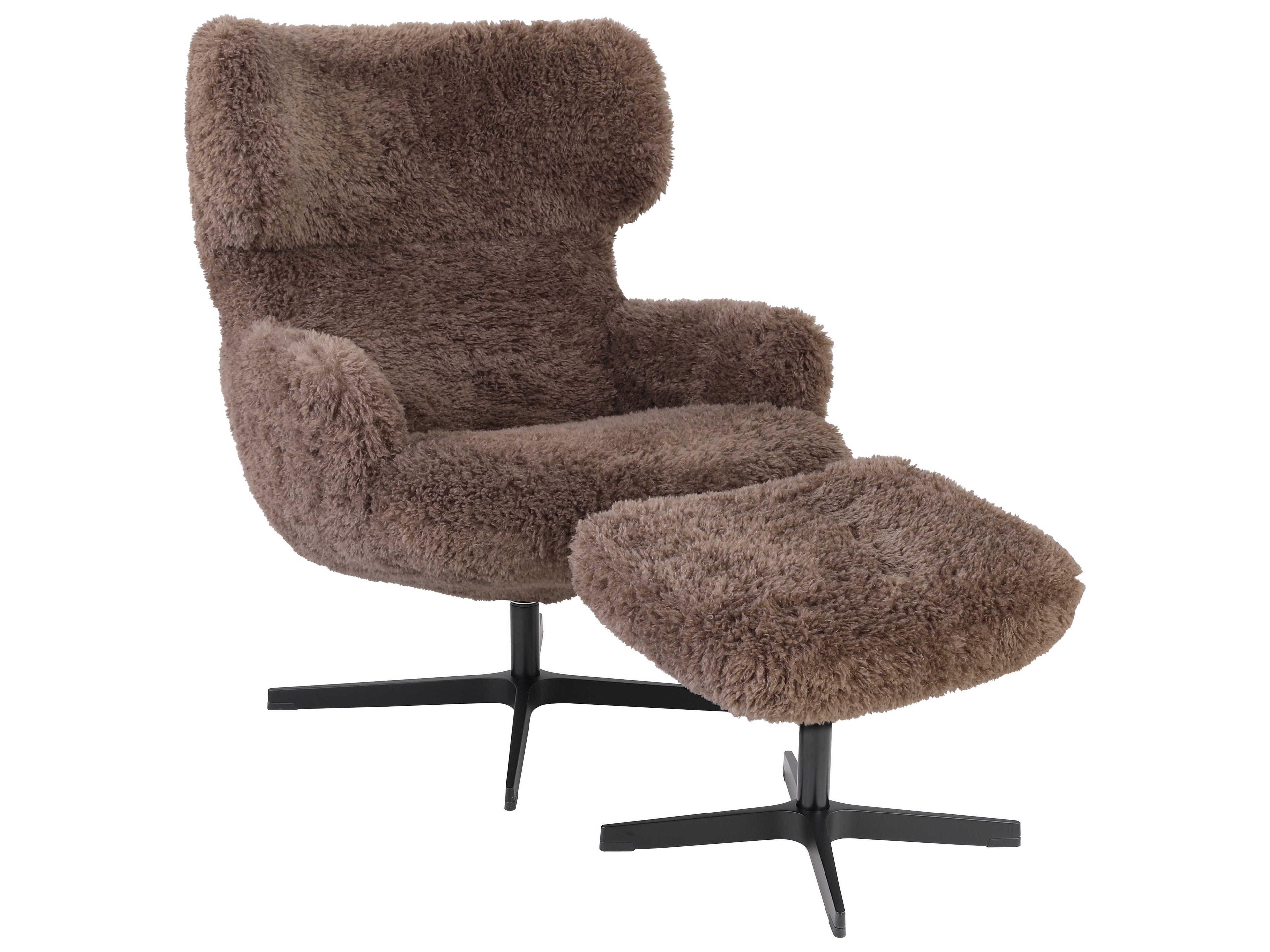 Kebe Victoria Doodle Liver Swivel Accent Chair with Footrest