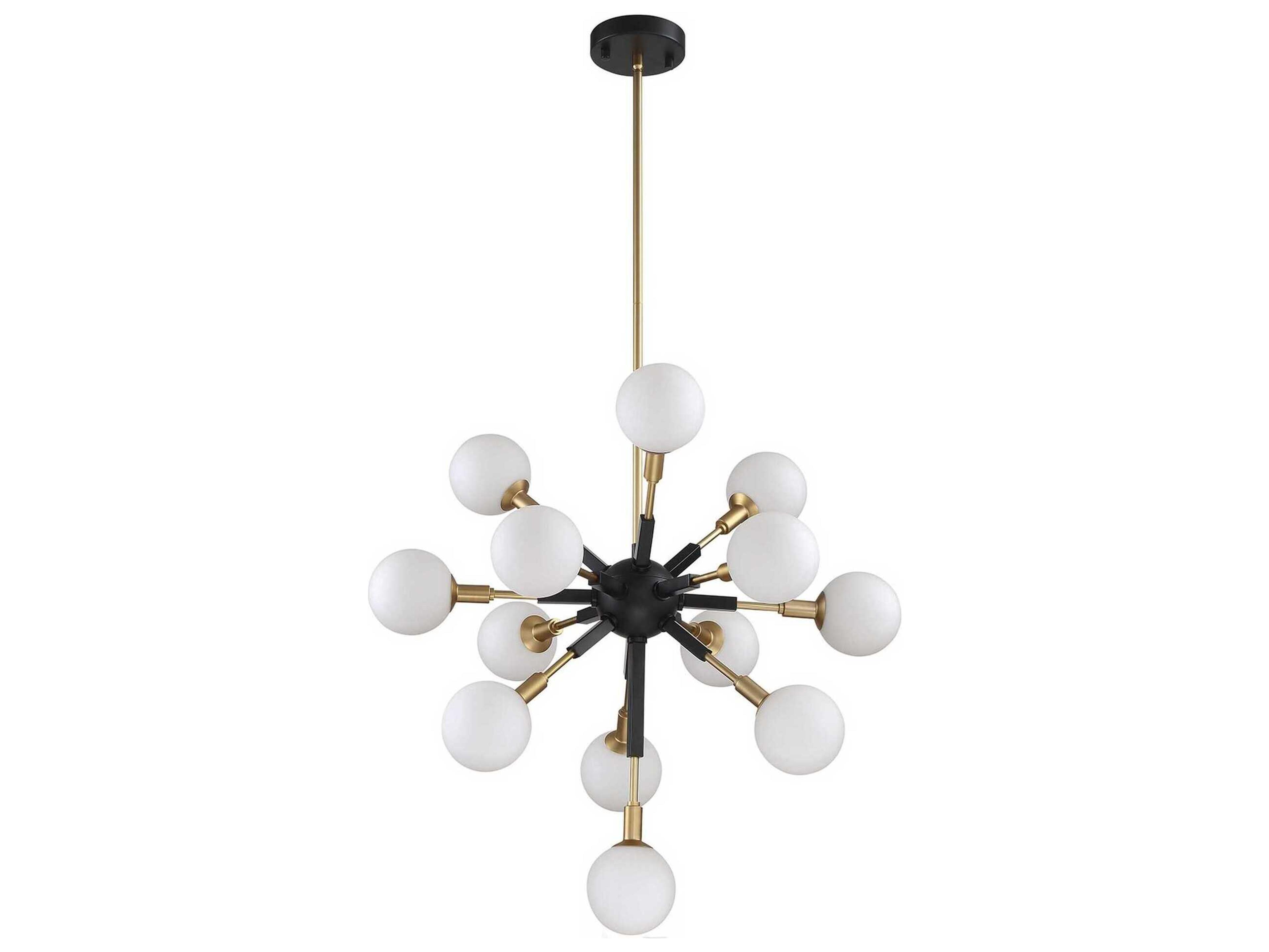 Kendal Ambience 3-Light Black Brass Glass Globe Pendant