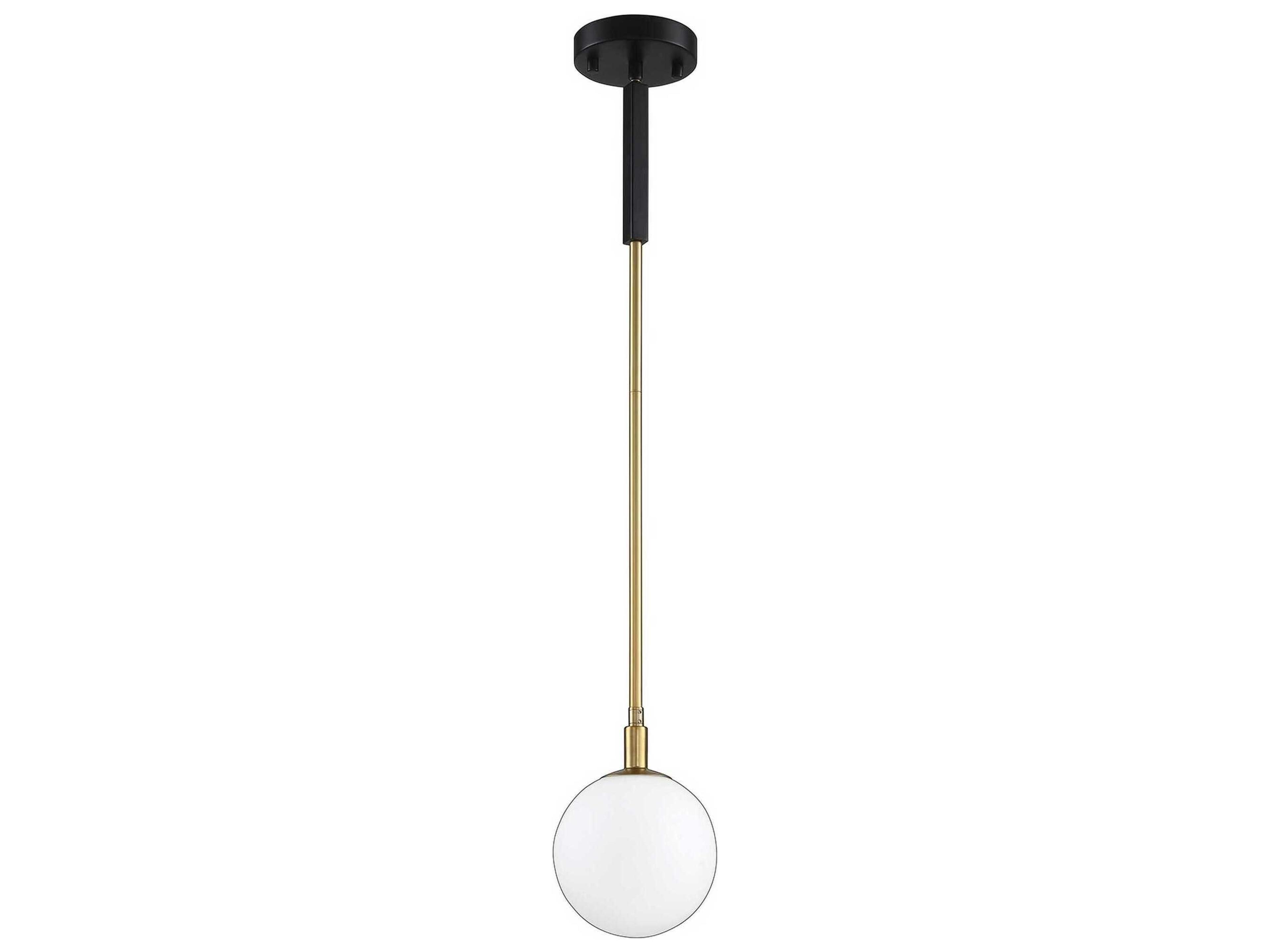 Kendal Ambience 1-Light Black Brass Glass Globe Mini Pendant