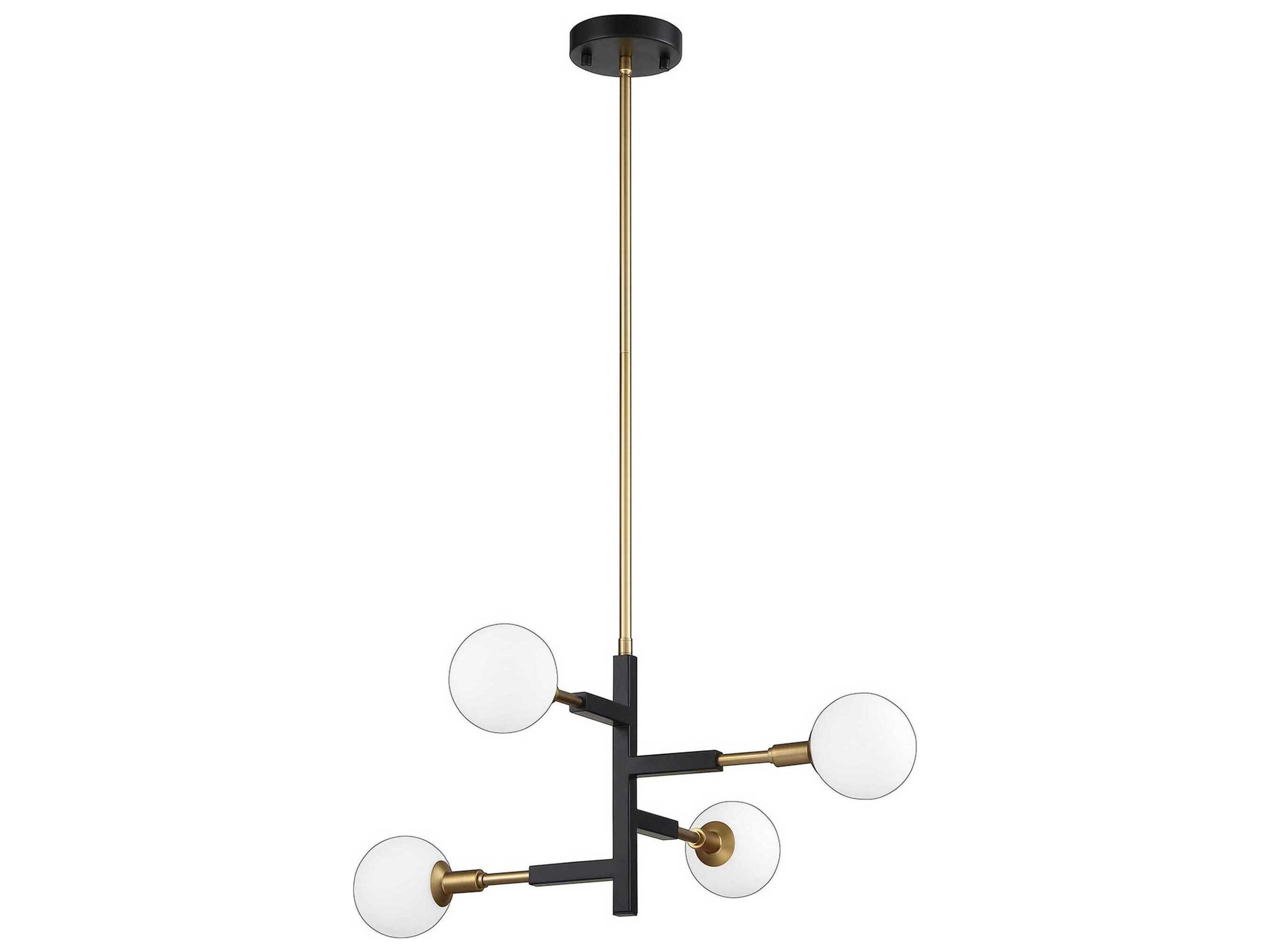 Kendal Ambience 4-Light Black Brass Glass Globe Pendant