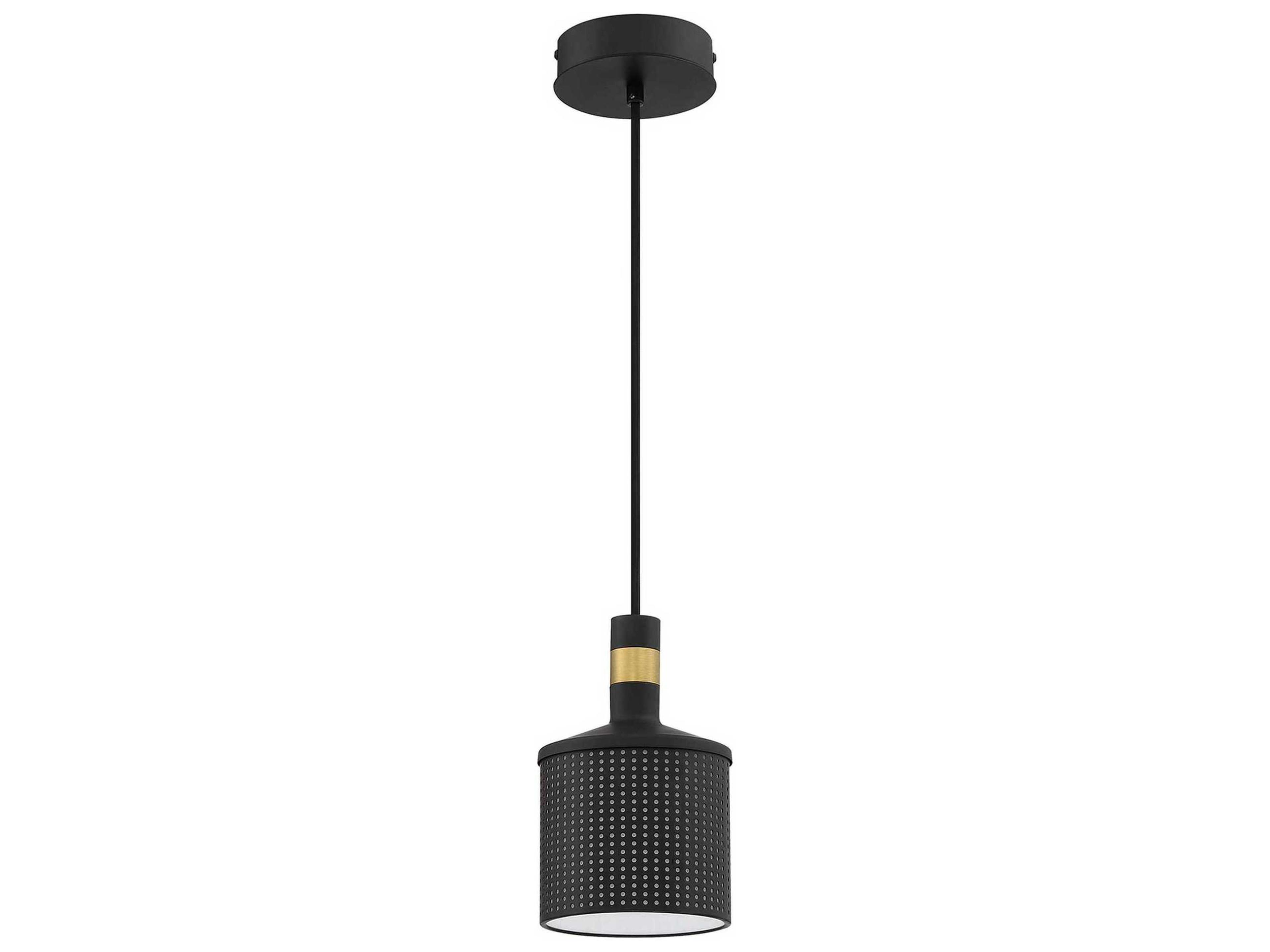 Kendal Axis 1-Light Black Brass Drum Mini Pendant