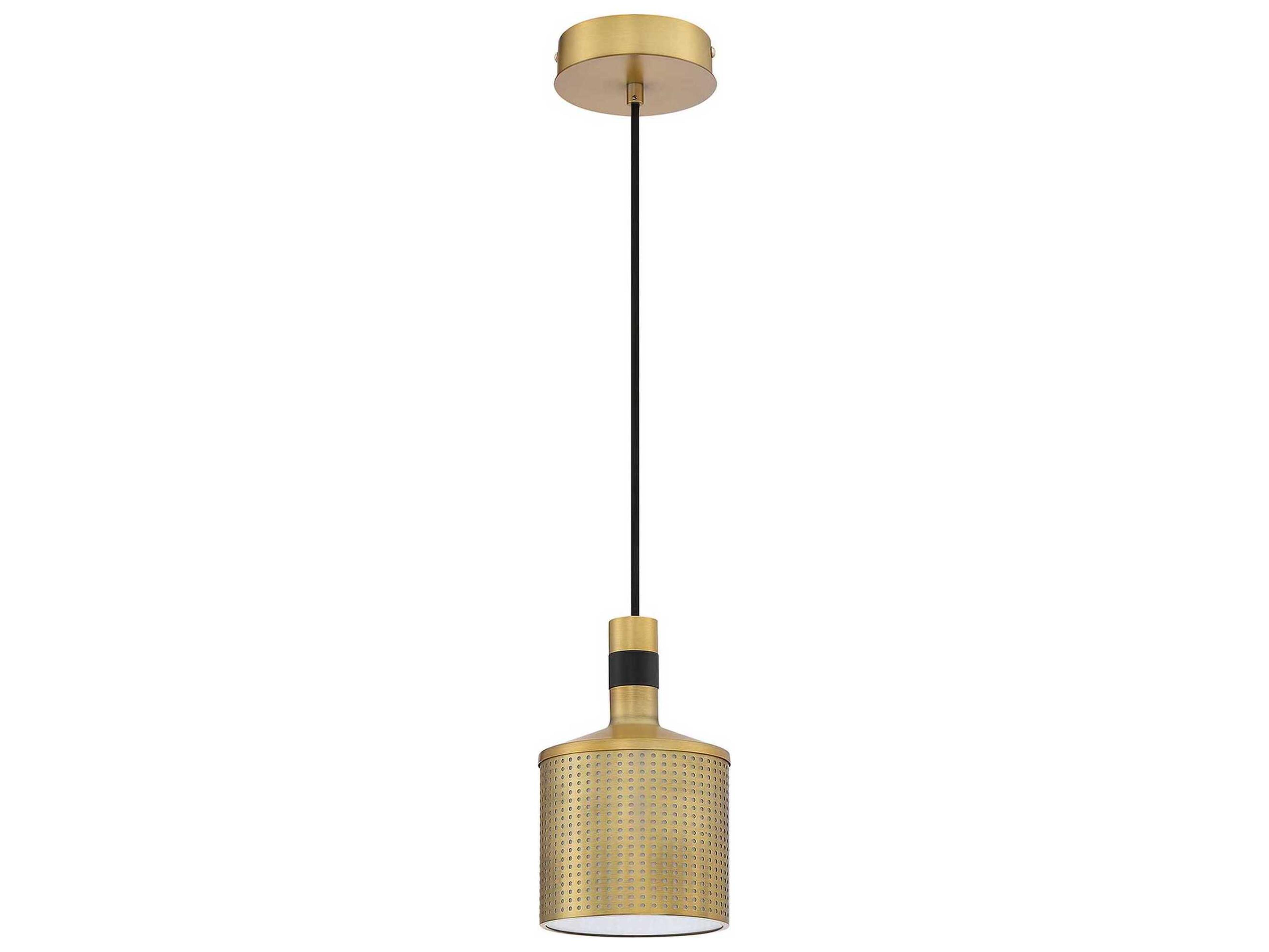 Kendal Axis 1-Light Brass Black Drum Mini Pendant