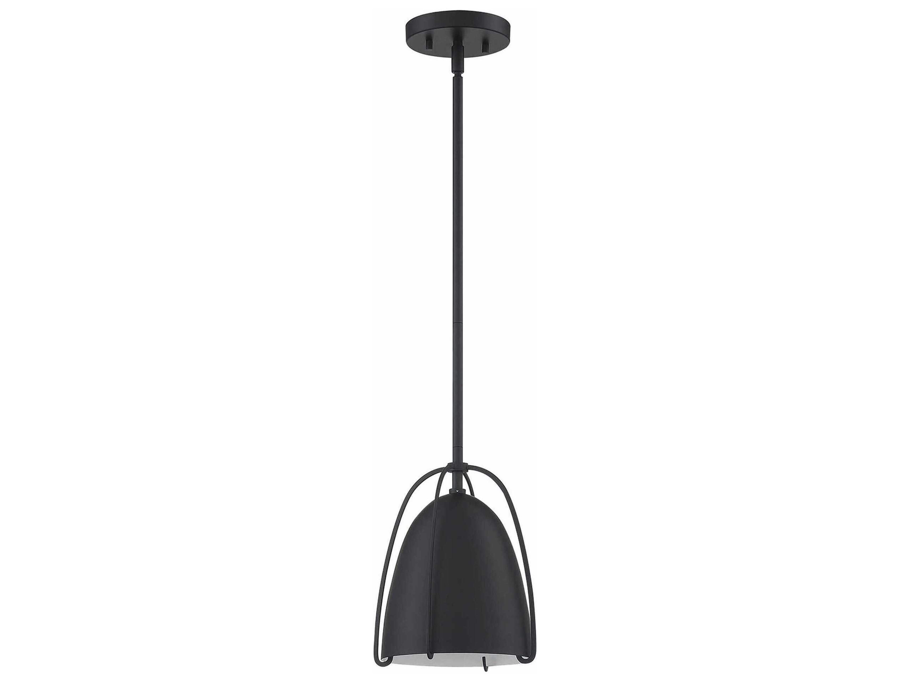 Alina 1-Light Black Bell Mini Pendant