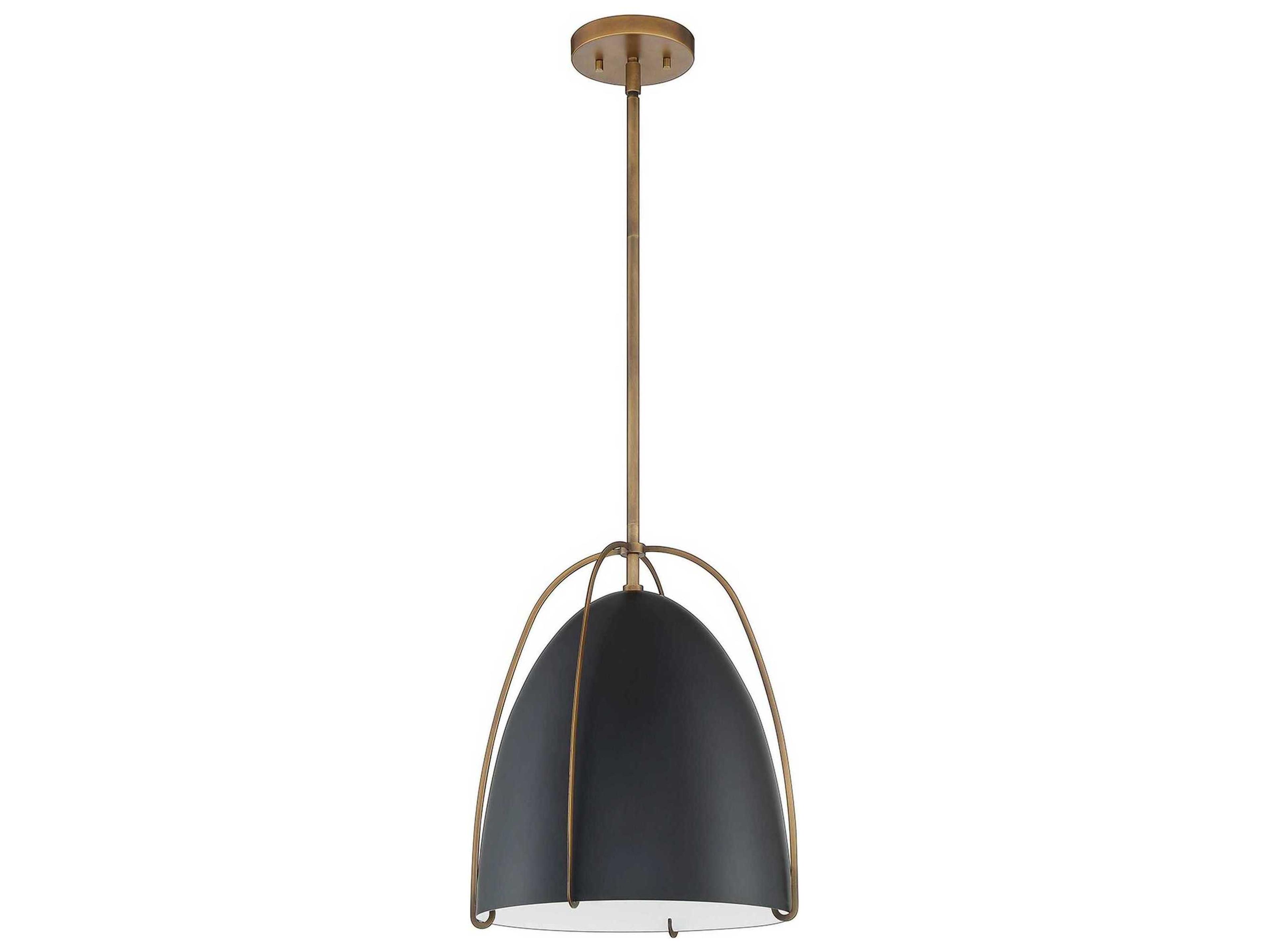 Vilia 1-Light Black Brass Bell Pendant