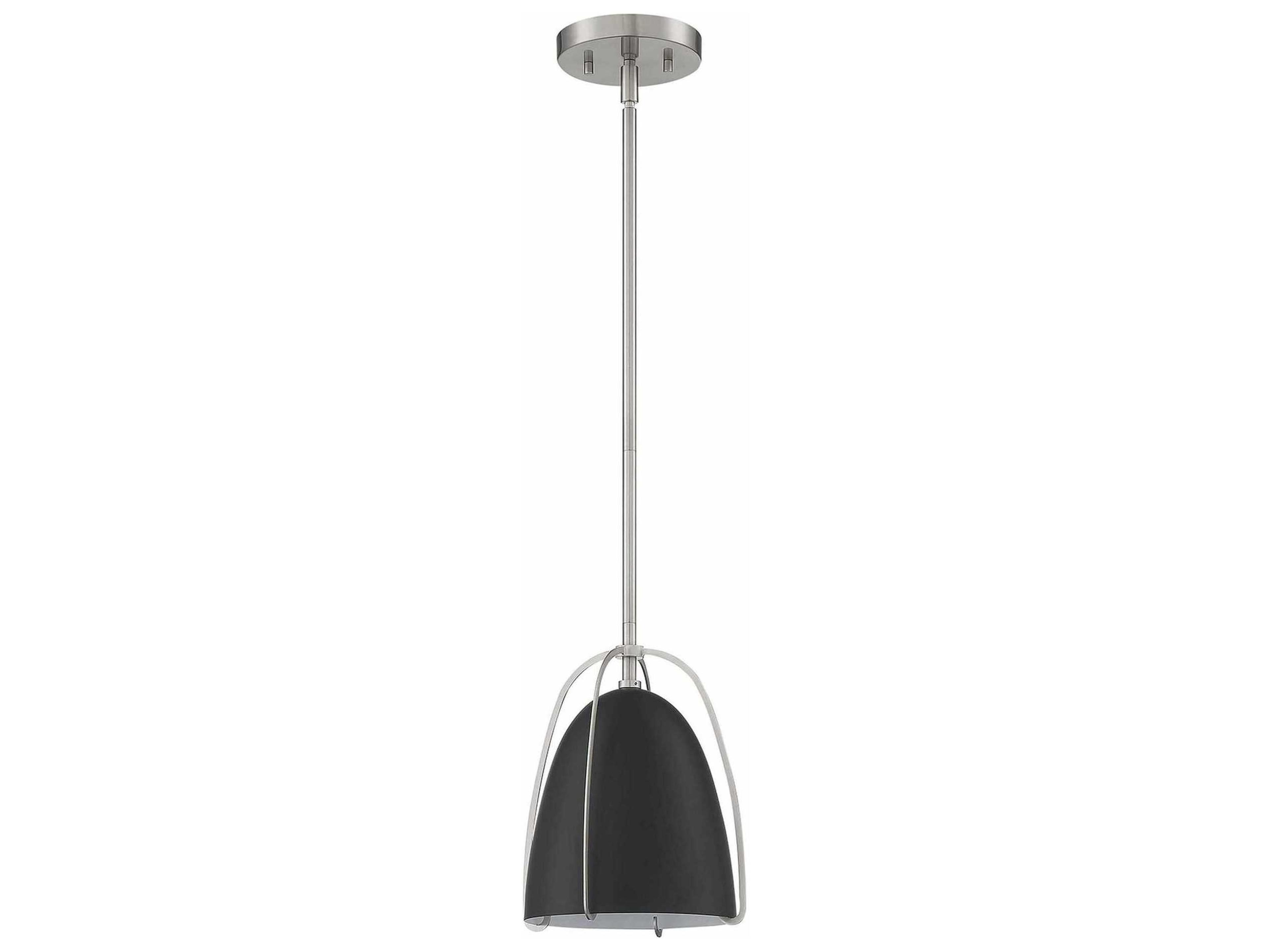 Kendal Vilia 1-Light Black Satin Nickel Bell Mini Pendant