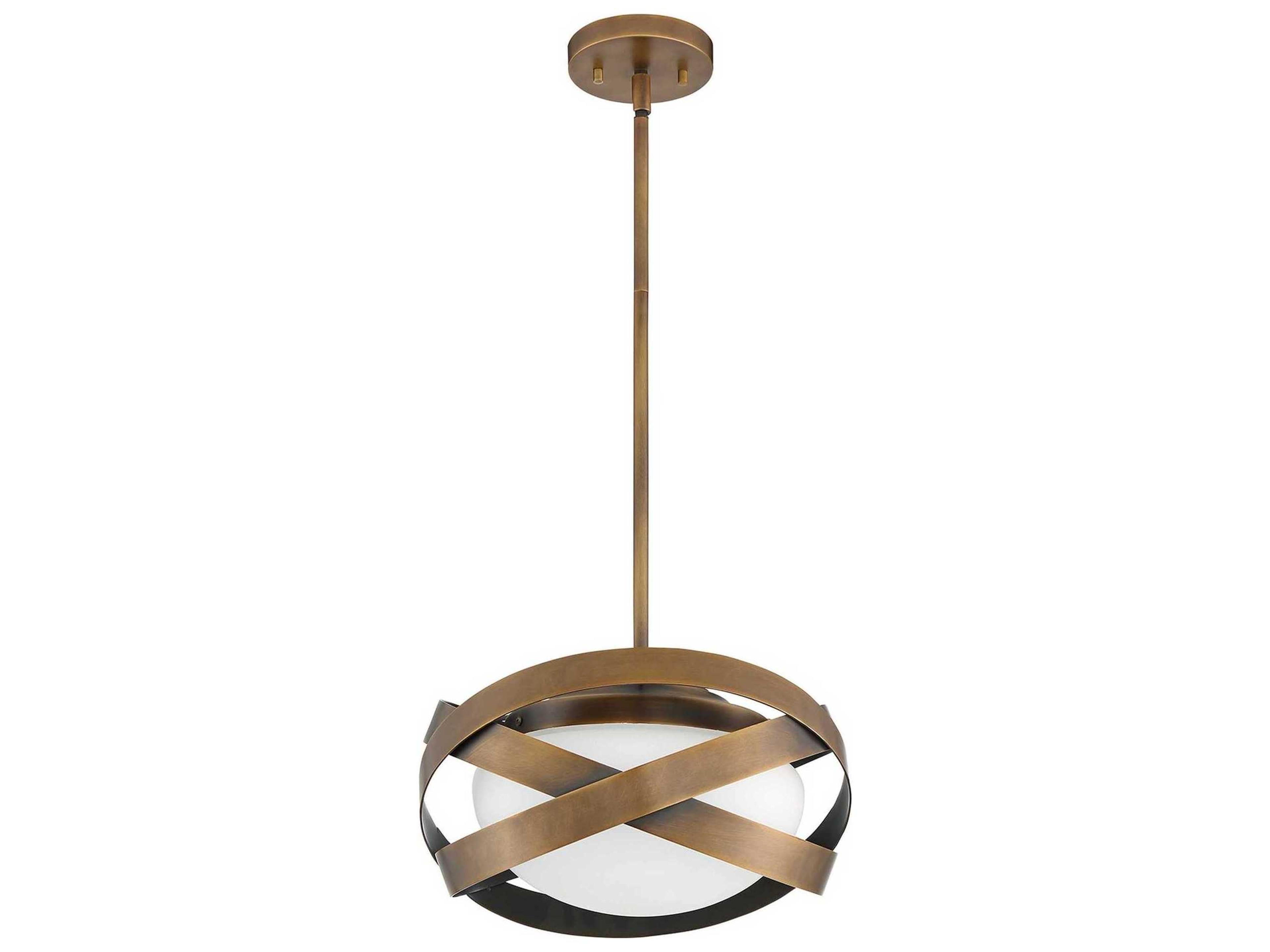 Kendal Saturn 1-Light Brass Glass Pendant