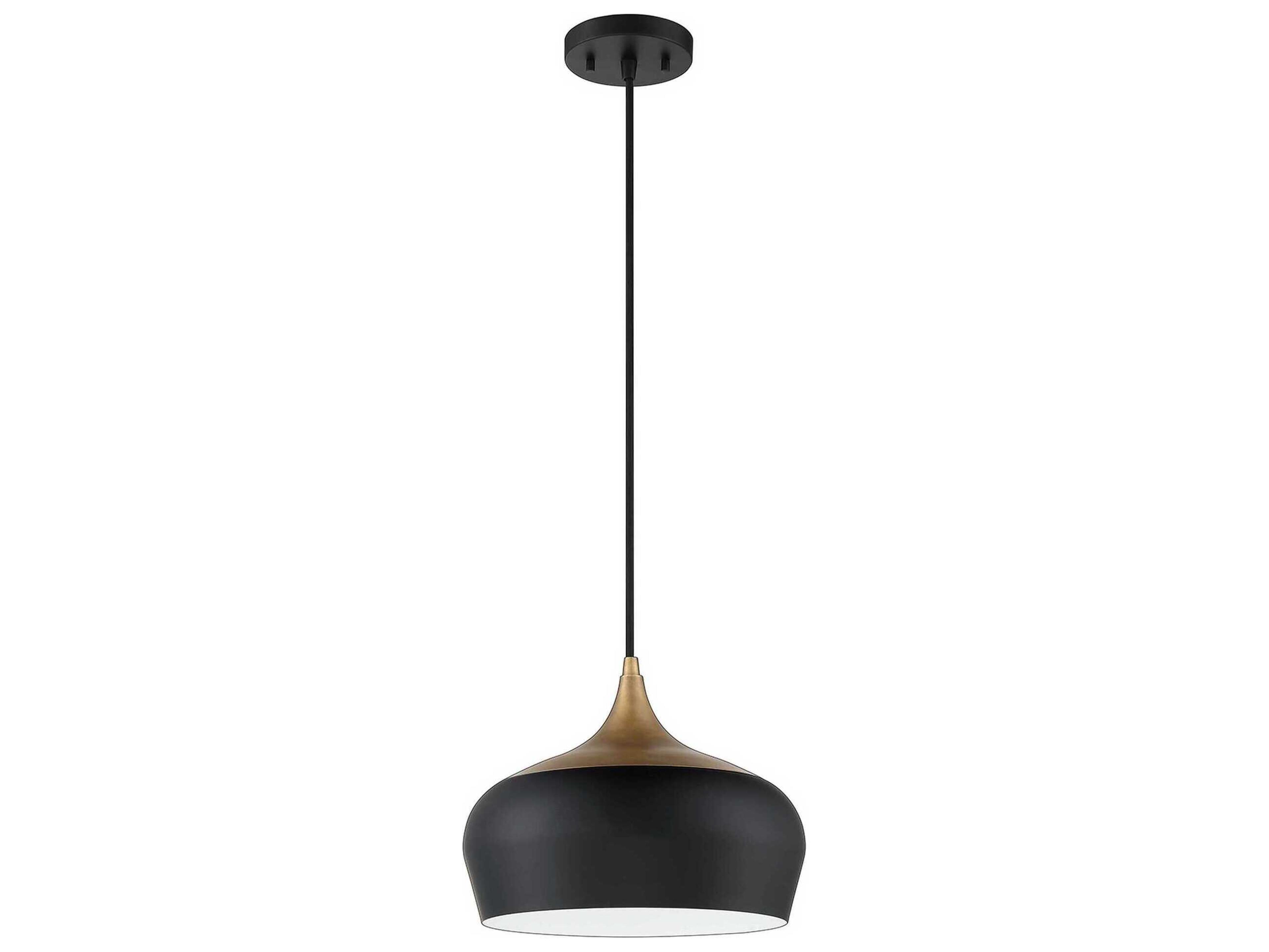 Orian 1-Light Black Brass Mini Pendant