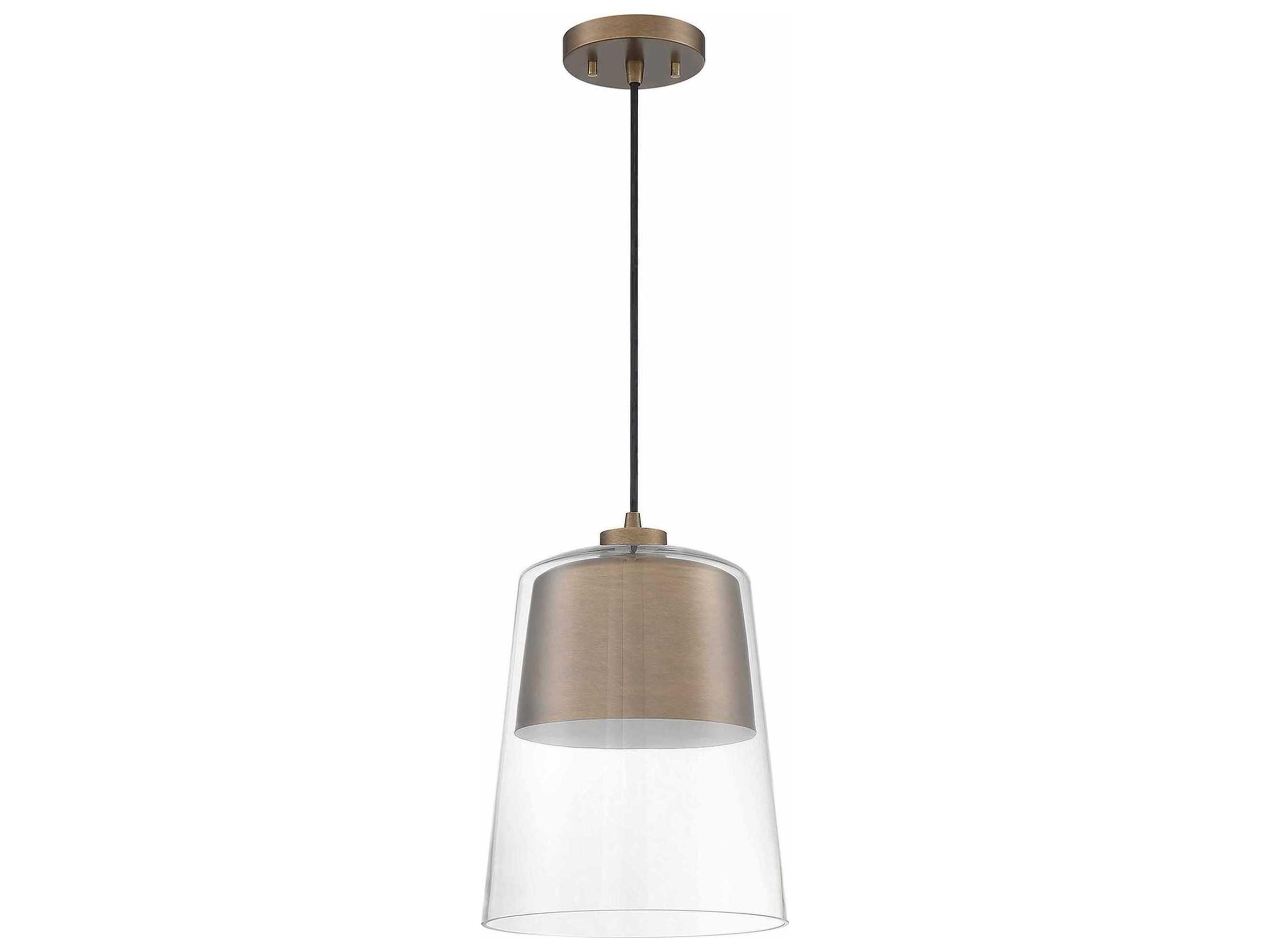 Kendal Caladon 1-Light Brass Glass Empire Mini Pendant