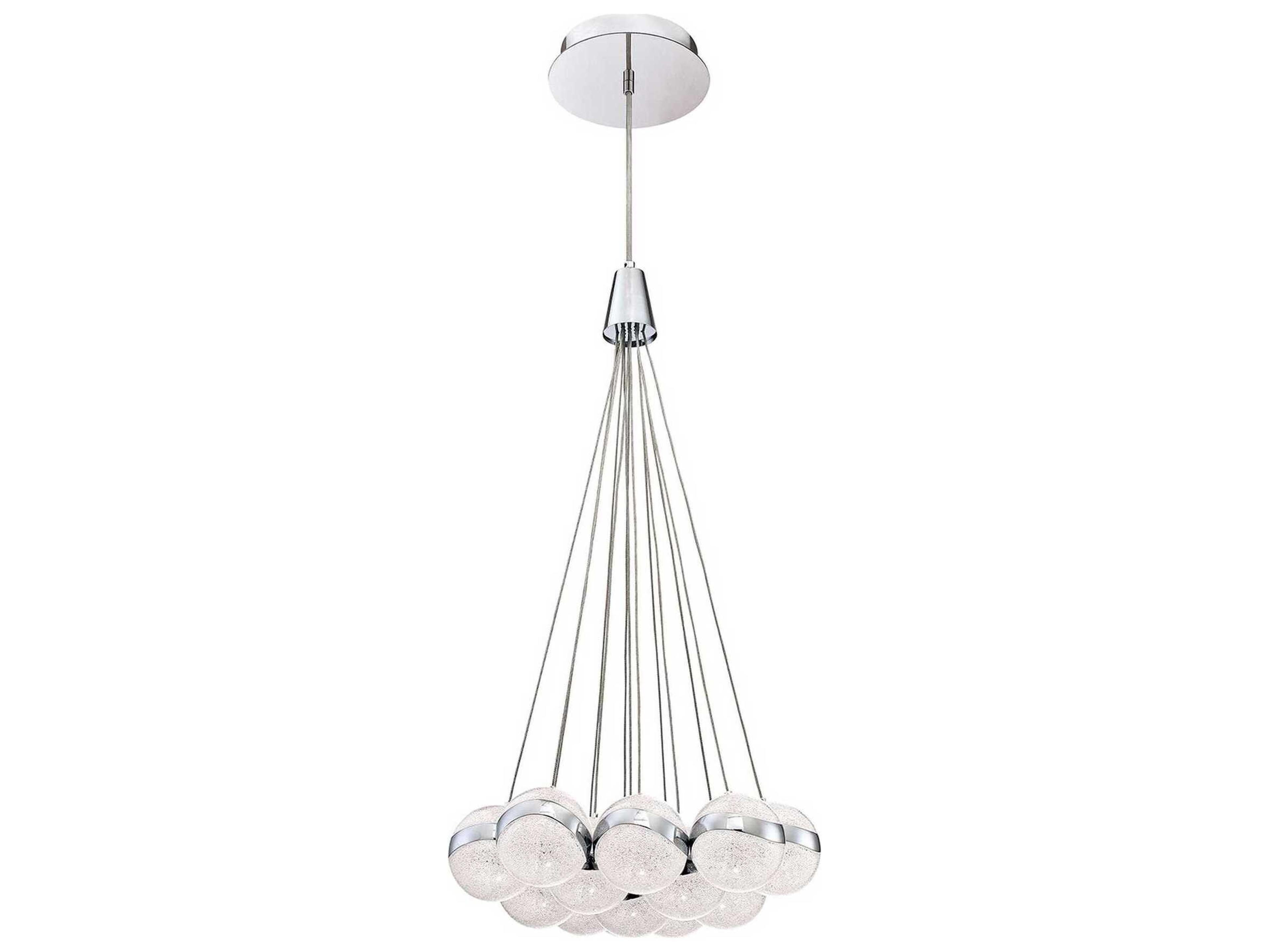 Kendal Mystyke 13-Light Chrome LED Globe Pendant