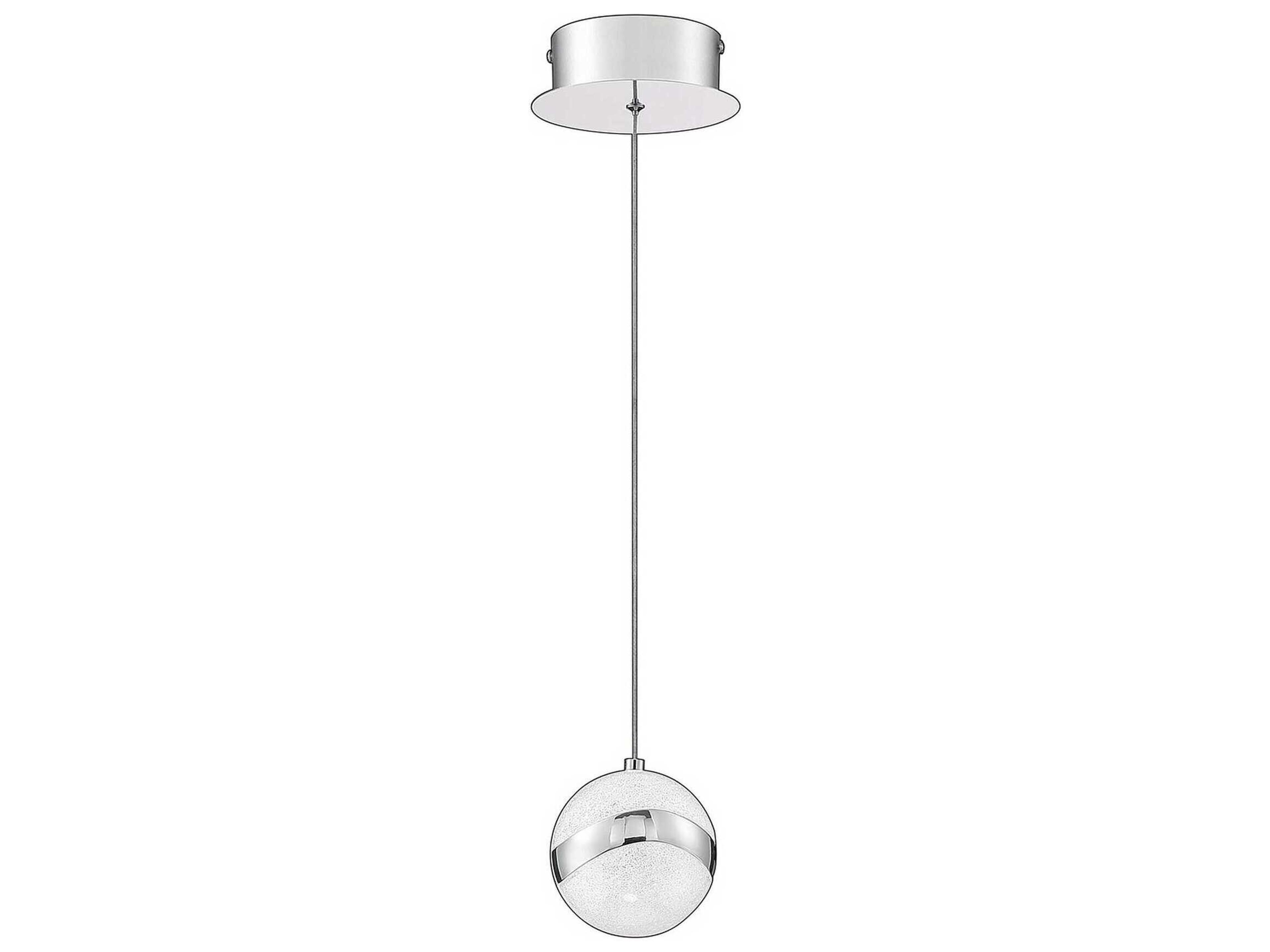 Kendal Mystyke 1-Light Chrome Glass Globe Mini Pendant