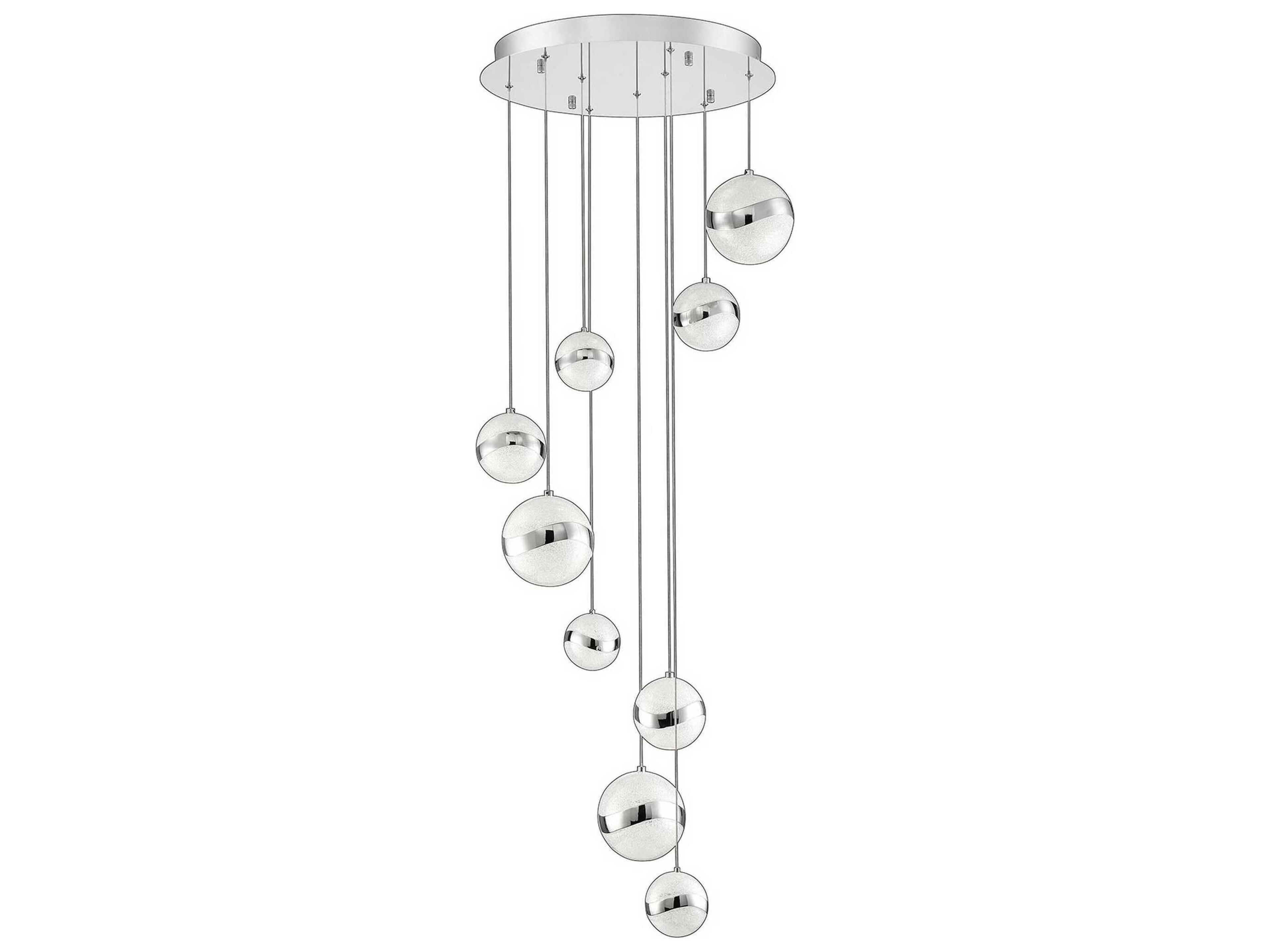 Kendal Mystyke 9-Light Chrome LED Globe Pendant