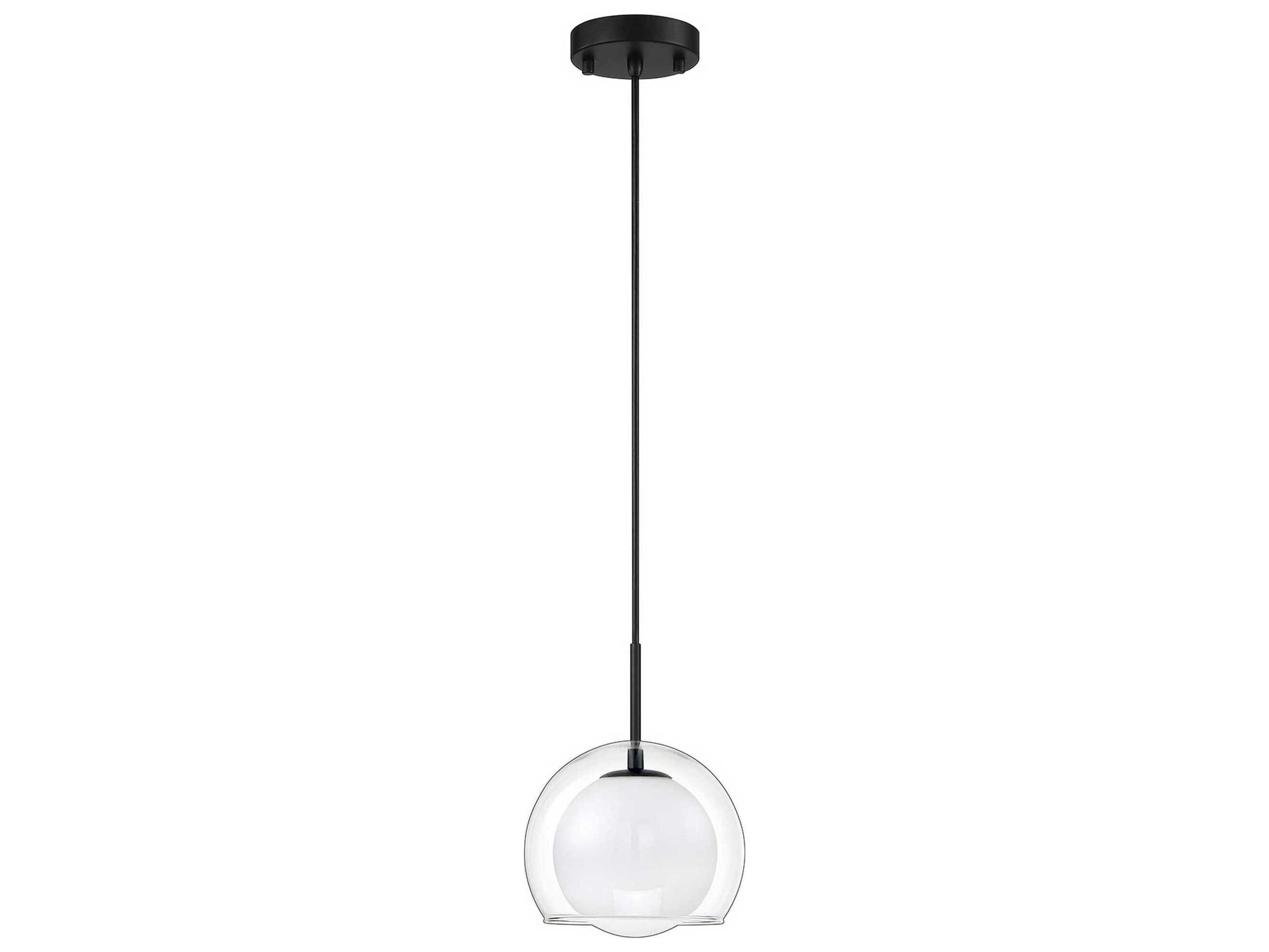 Sereno 1-Light Black Glass Globe Mini Pendant