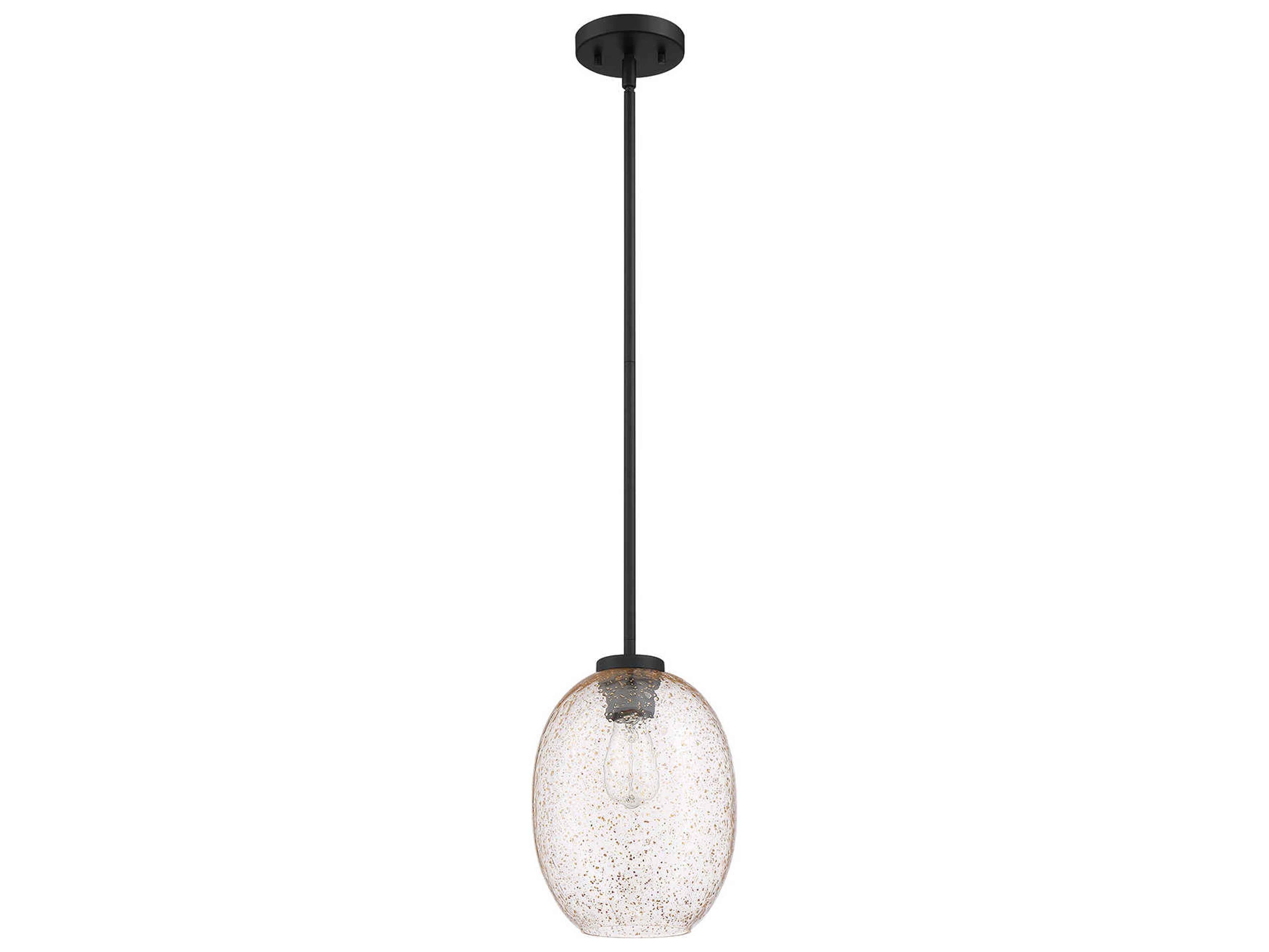 Kendal Razzle 1-Light Black Glass Mini Pendant