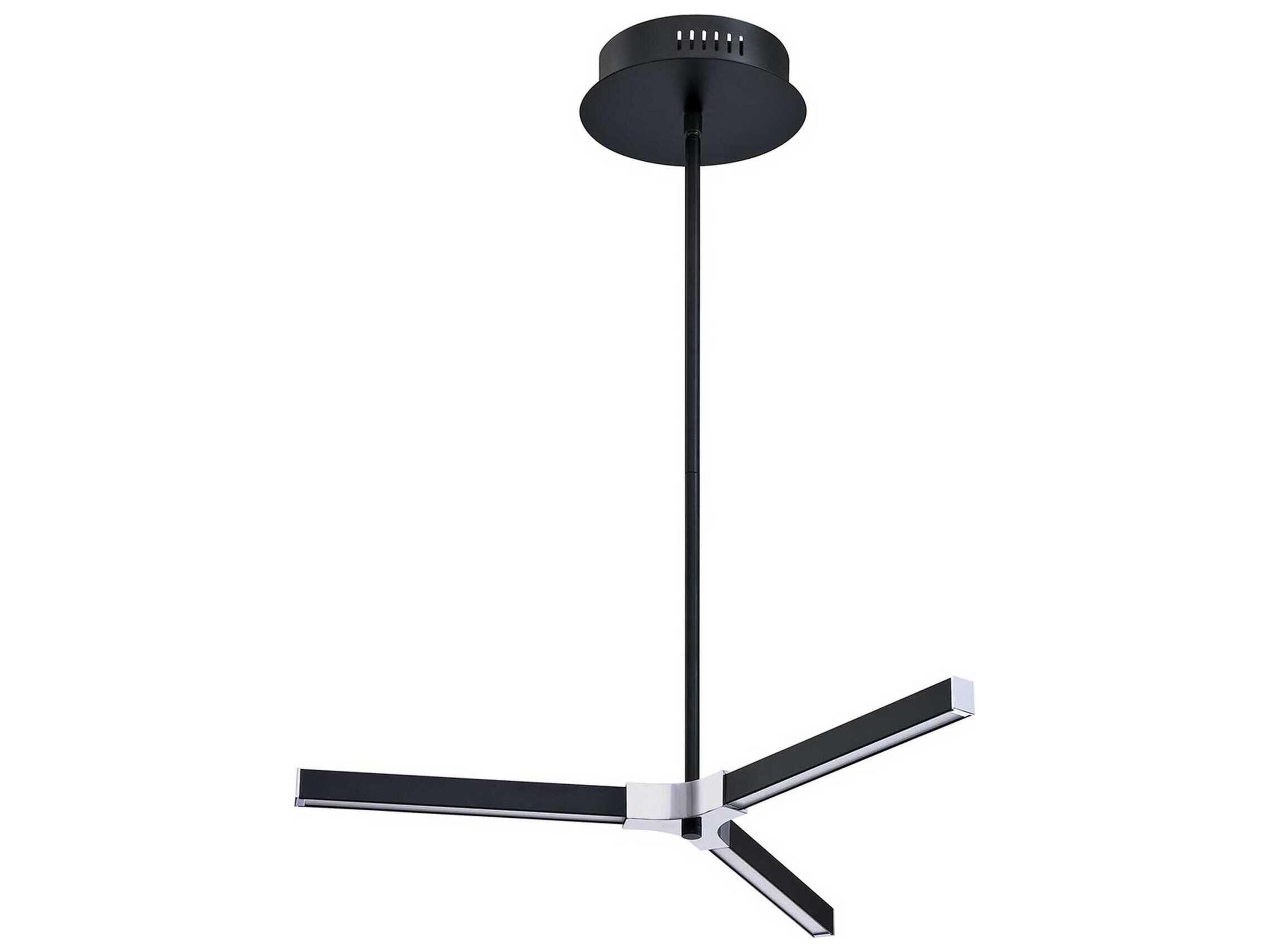 Stykx 3-Light Black Chrome LED Pendant