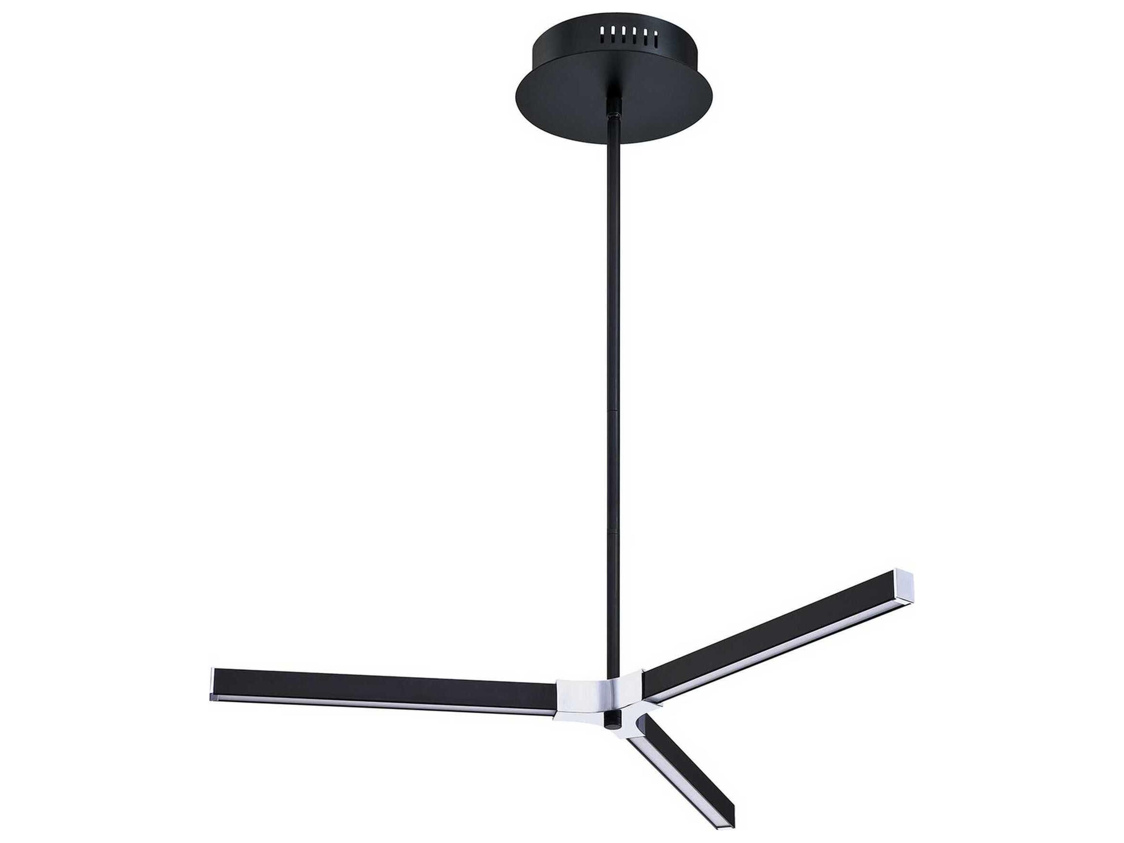 Stykx 3-Light Black Chrome LED Pendant