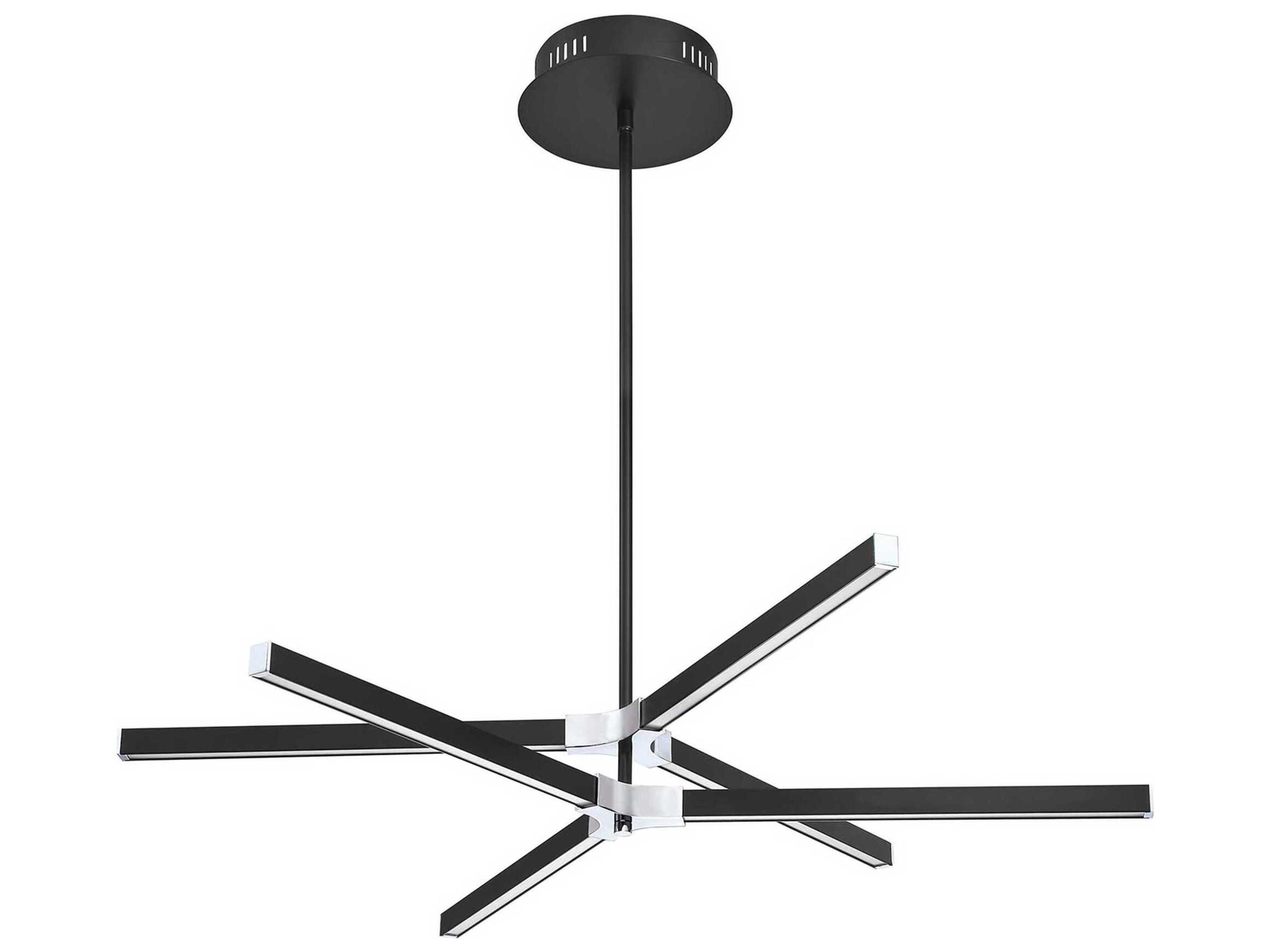 Stykx 6-Light Black Chrome LED Pendant