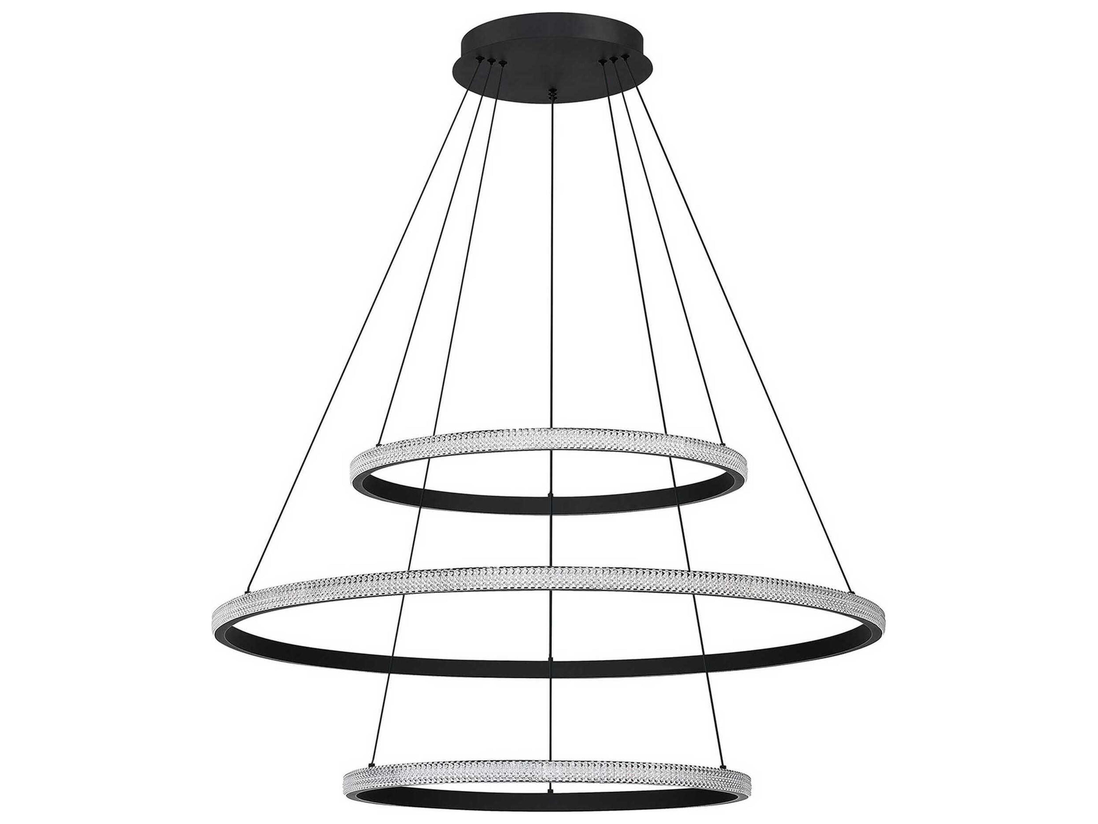 Prado 3-Light Black LED Round Tiered Pendant
