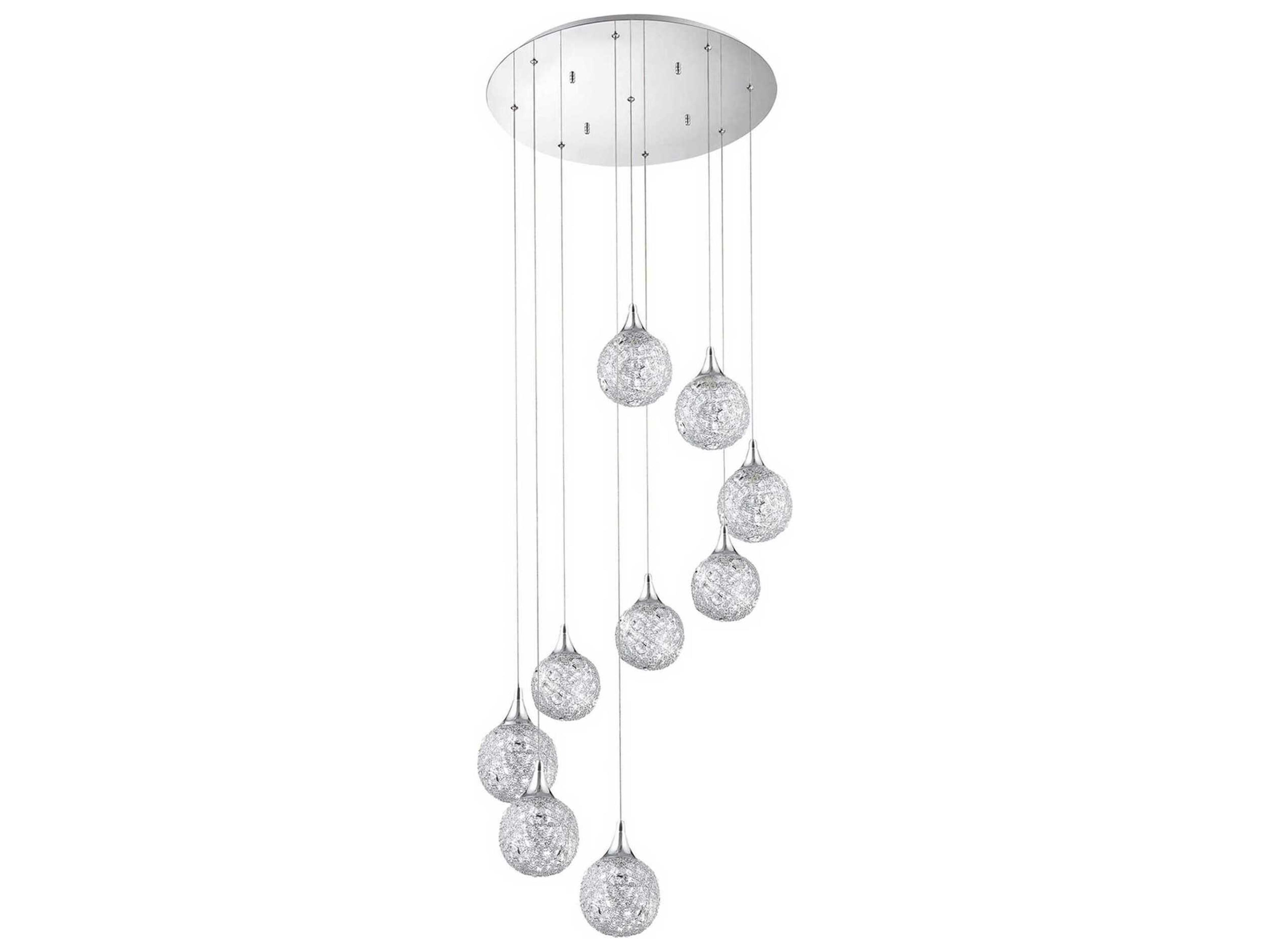 Kendal Solaro 9-Light Chrome Crystal Globe Pendant