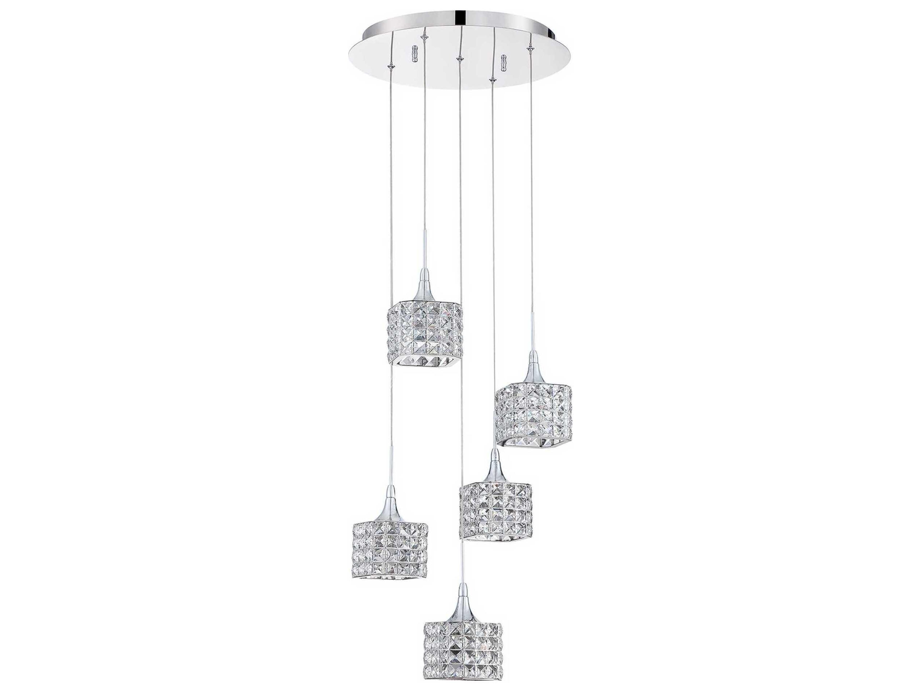 Kendal Shimera 5-Light Chrome Crystal Pendant