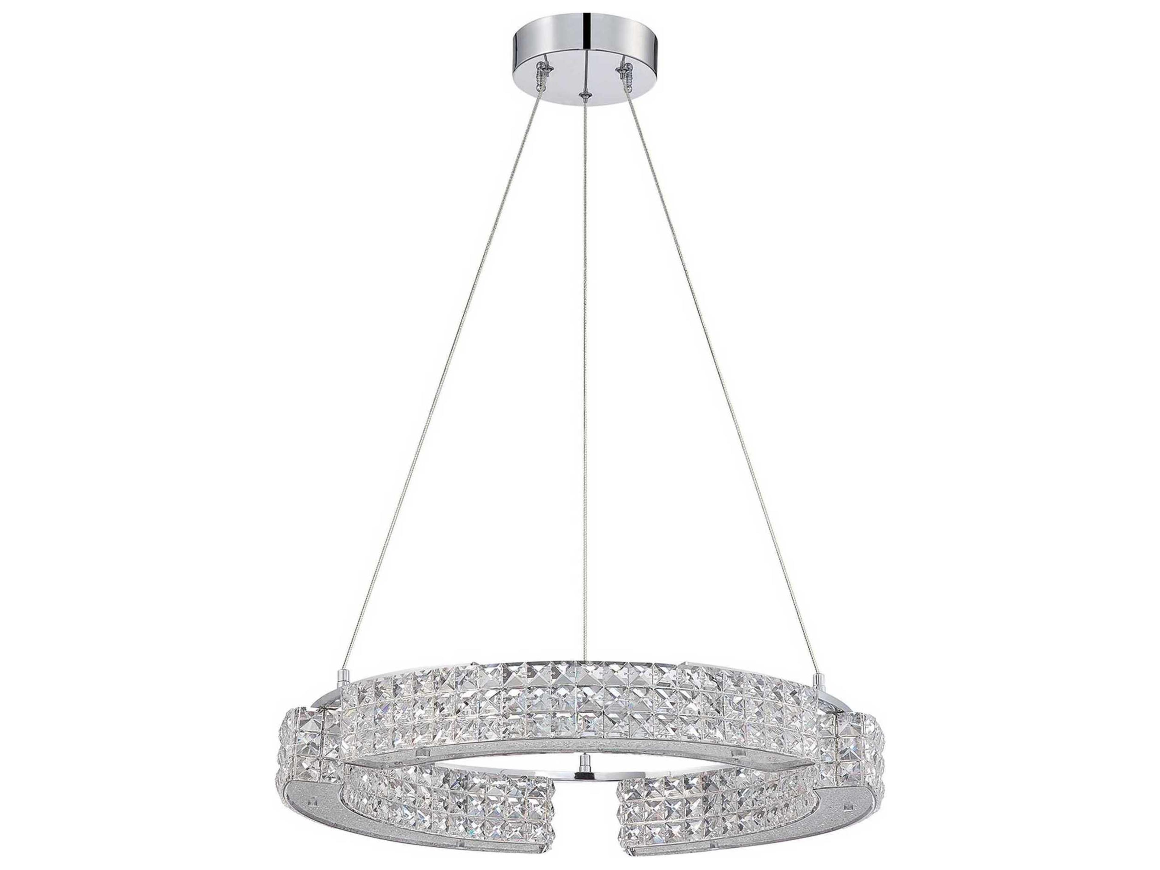 Carina 9-Light Chrome Crystal Round Pendant