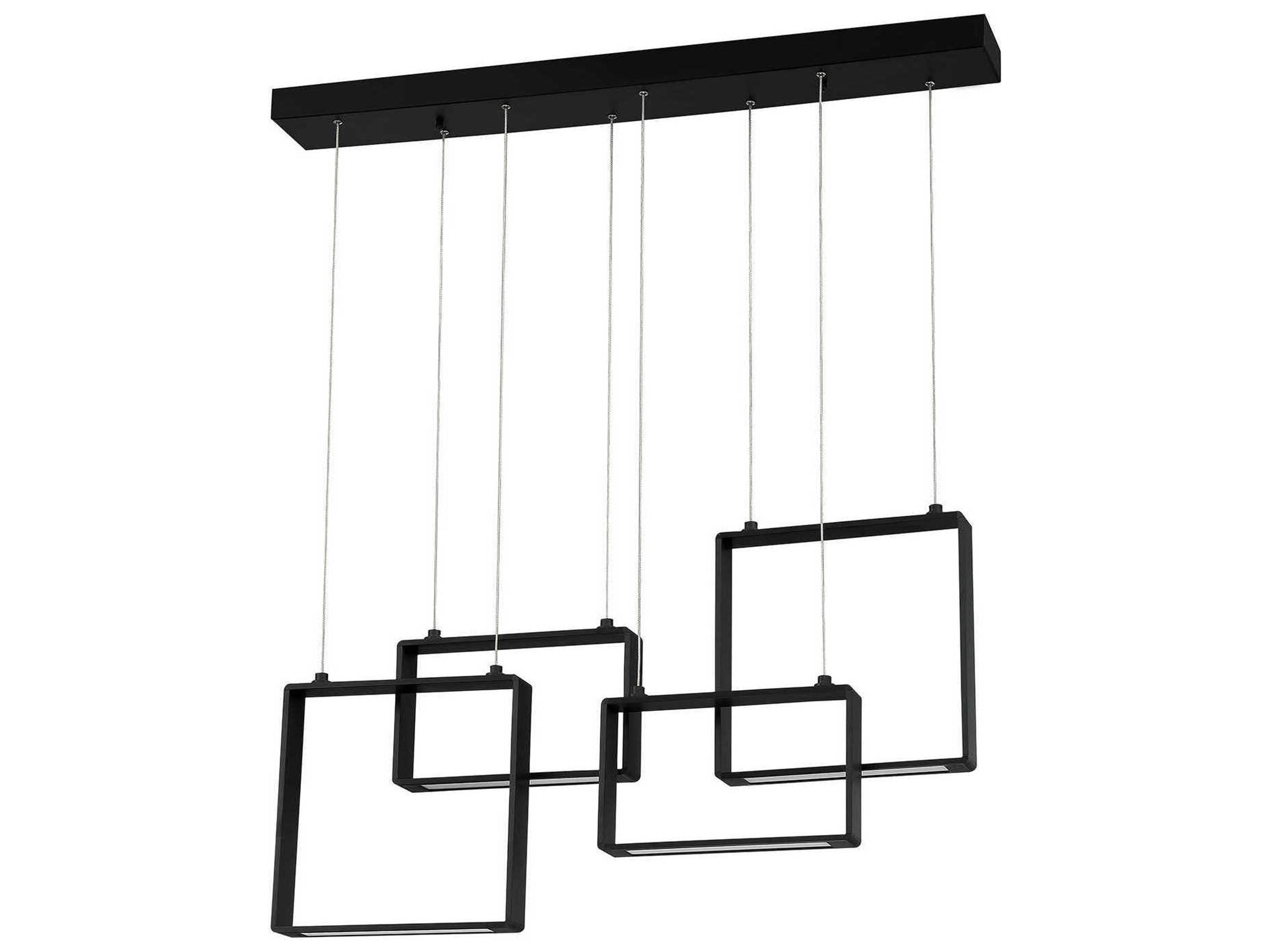 Kendal Quadron Black LED Geometric Pendant