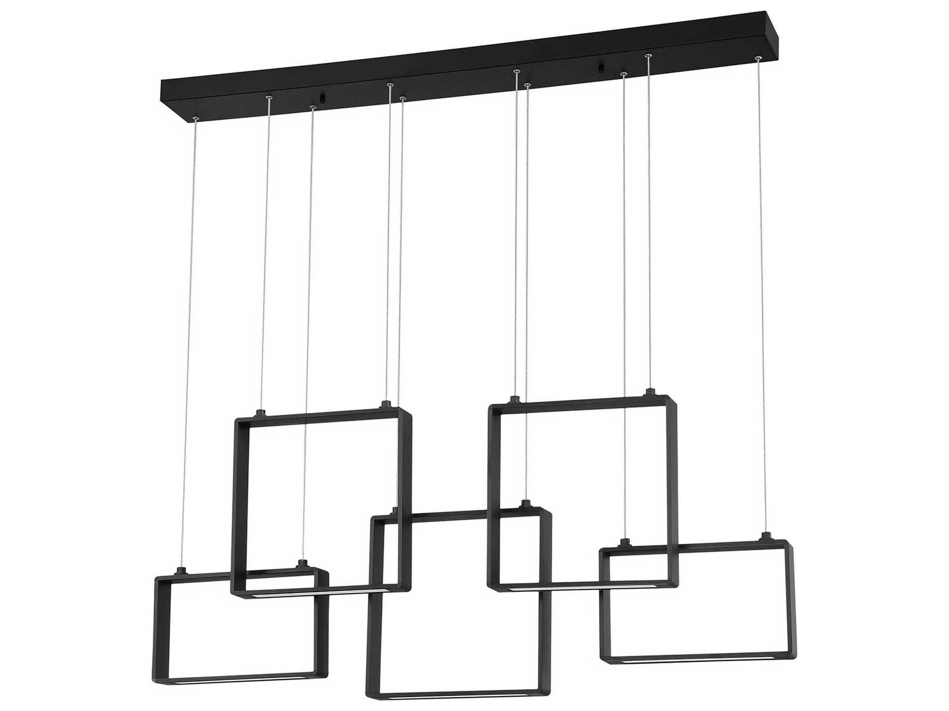 Kendal Quadron 5-Light Black LED Geometric Pendant