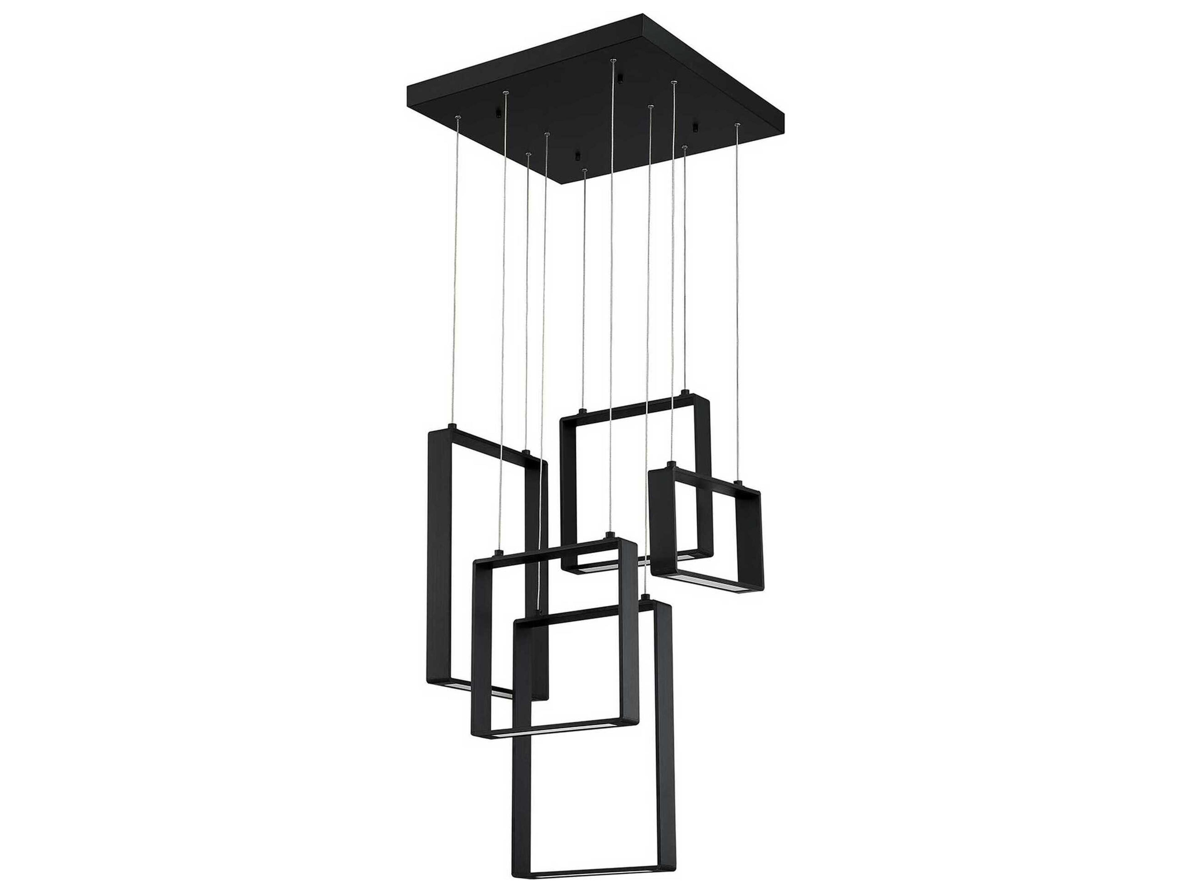 Kendal Quadron 5-Light Black LED Geometric Pendant
