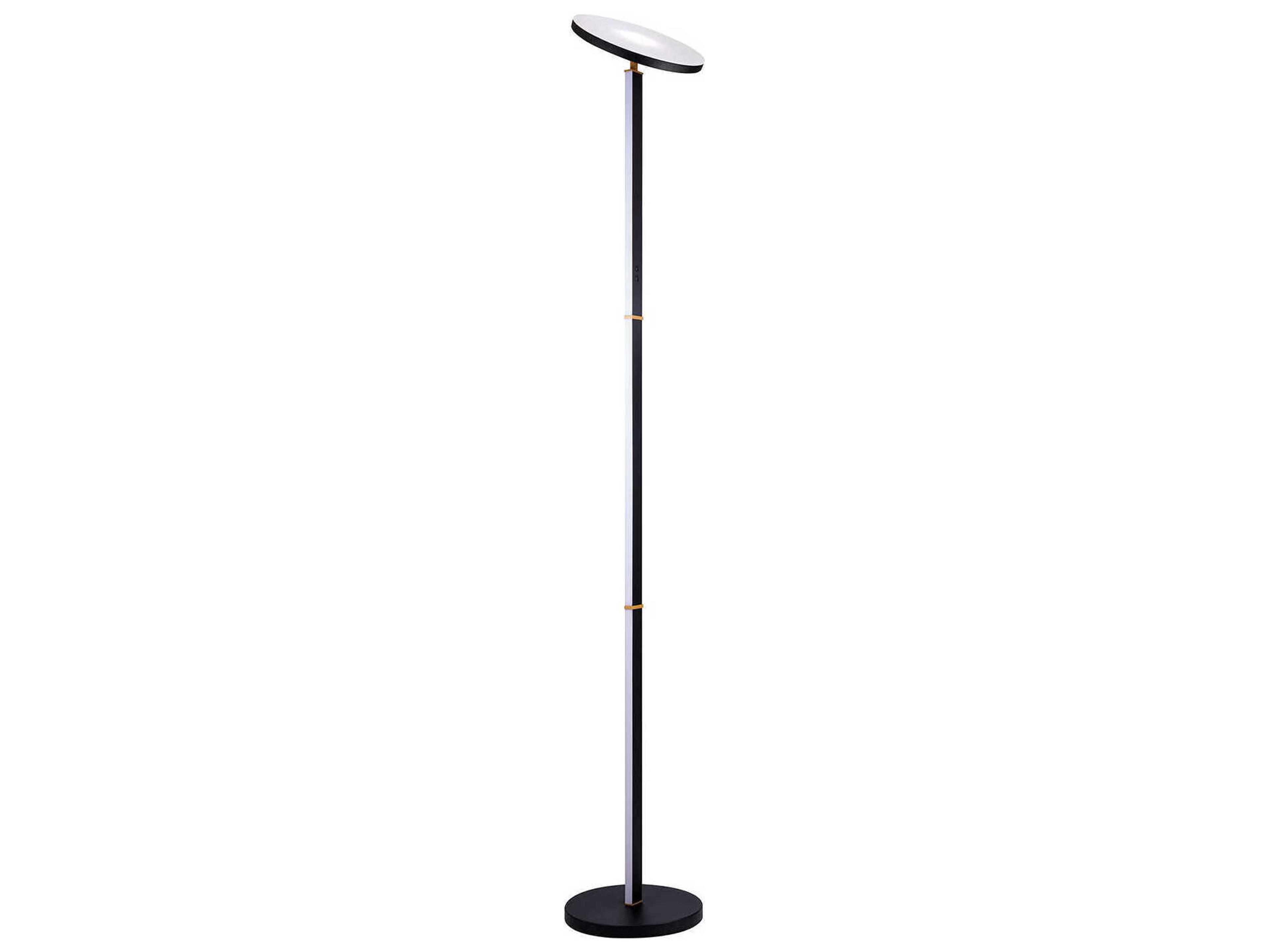 Kendal Plex Black Brass Floor Lamp