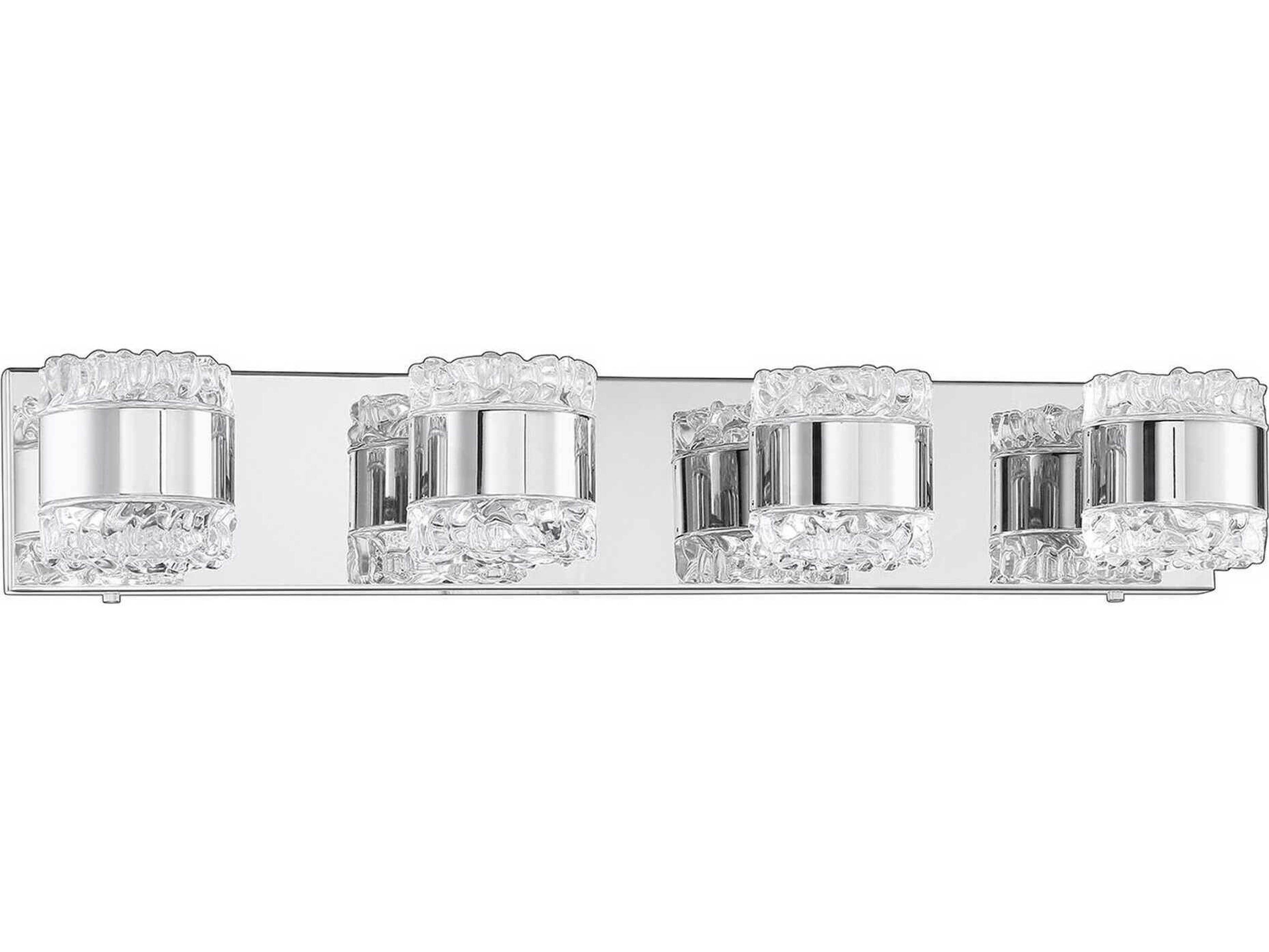 Bazil 4-Light Chrome Crystal Glass Vanity Light