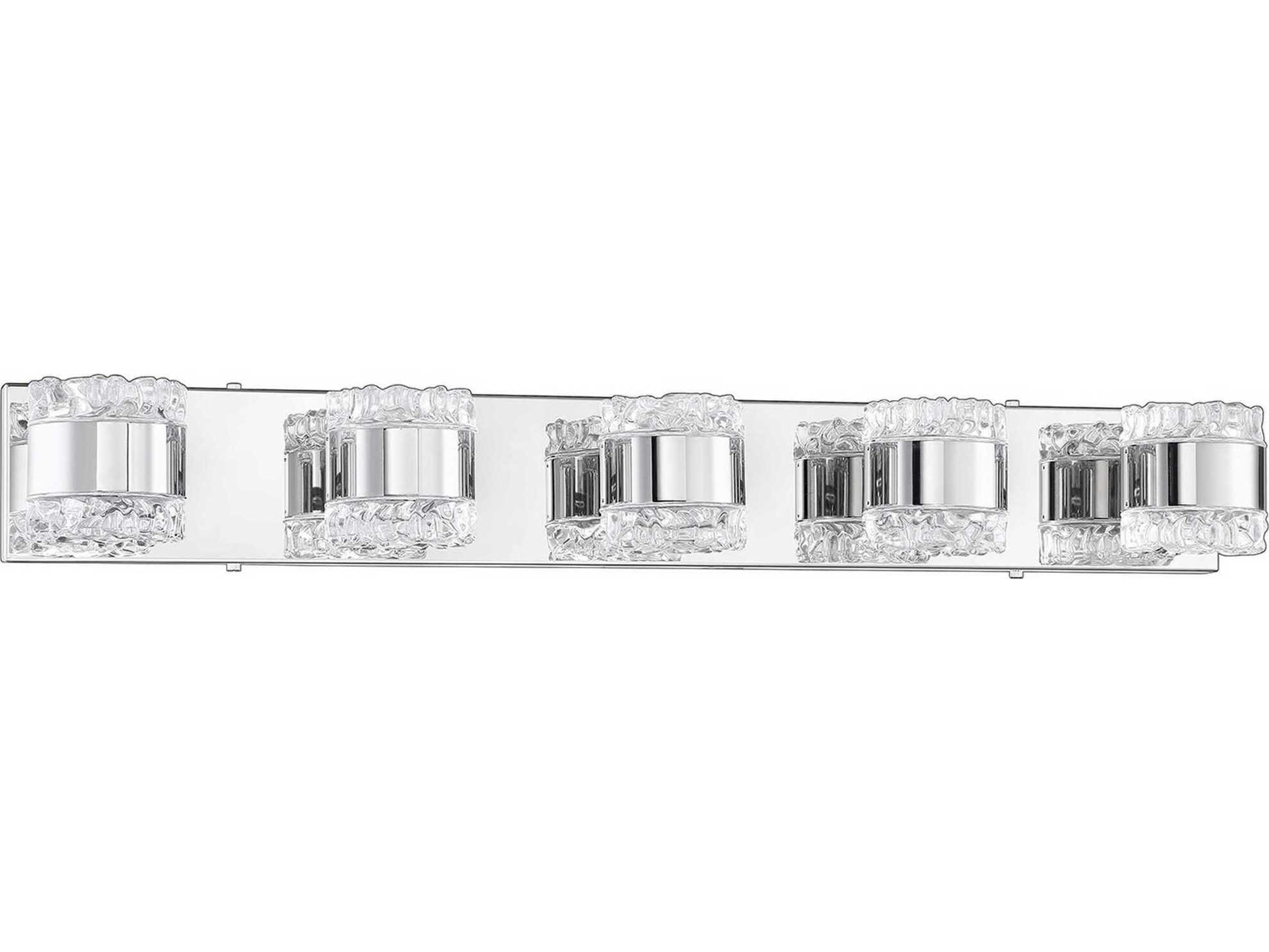 Bazil 5-Light Chrome Crystal Glass Vanity Light