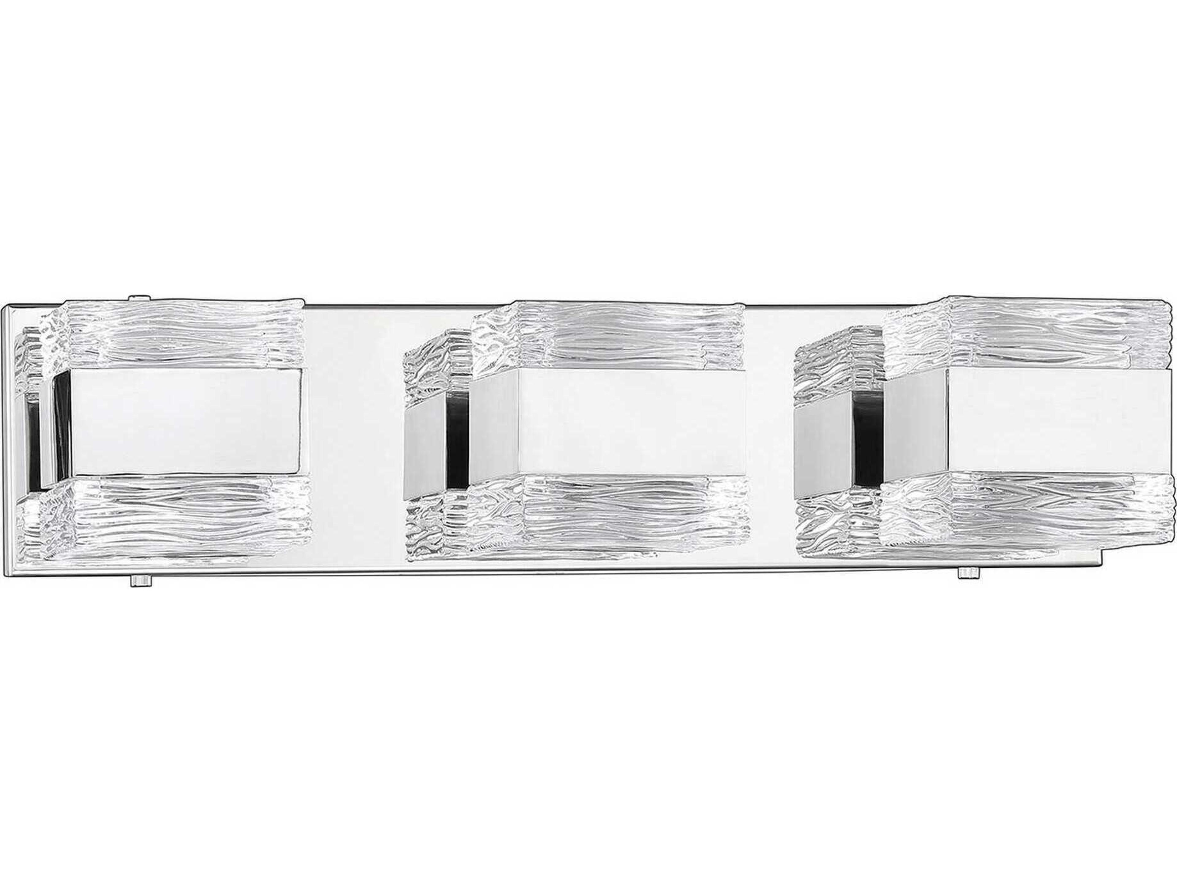 Kendal Cubix 3-Light Chrome Glass Vanity Light