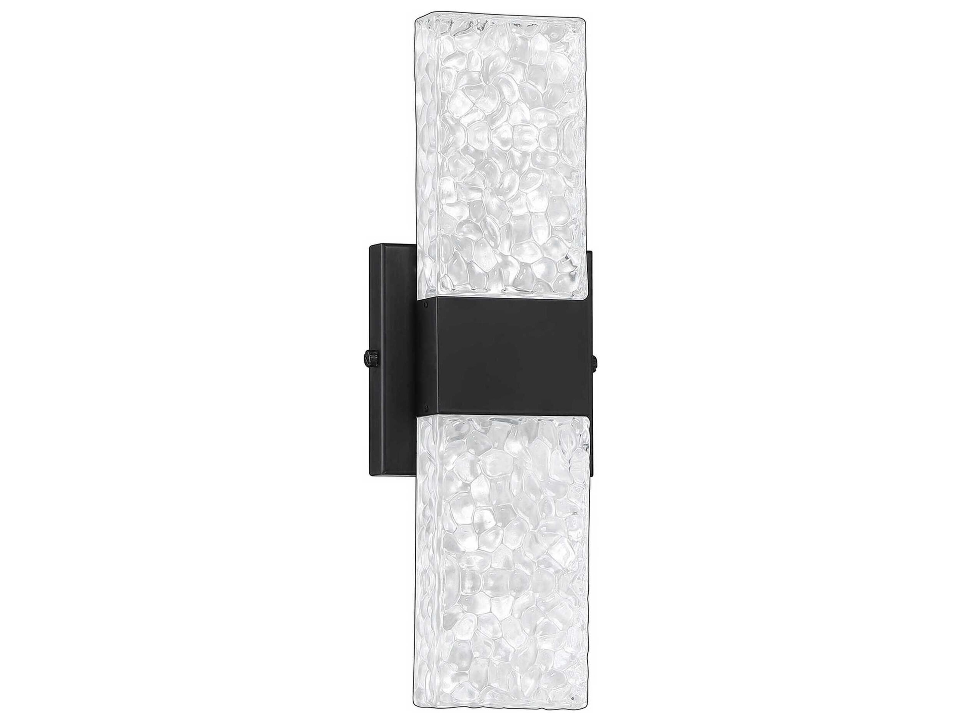 Kendal Glacier 2-Light Black Glass LED Wall Sconce