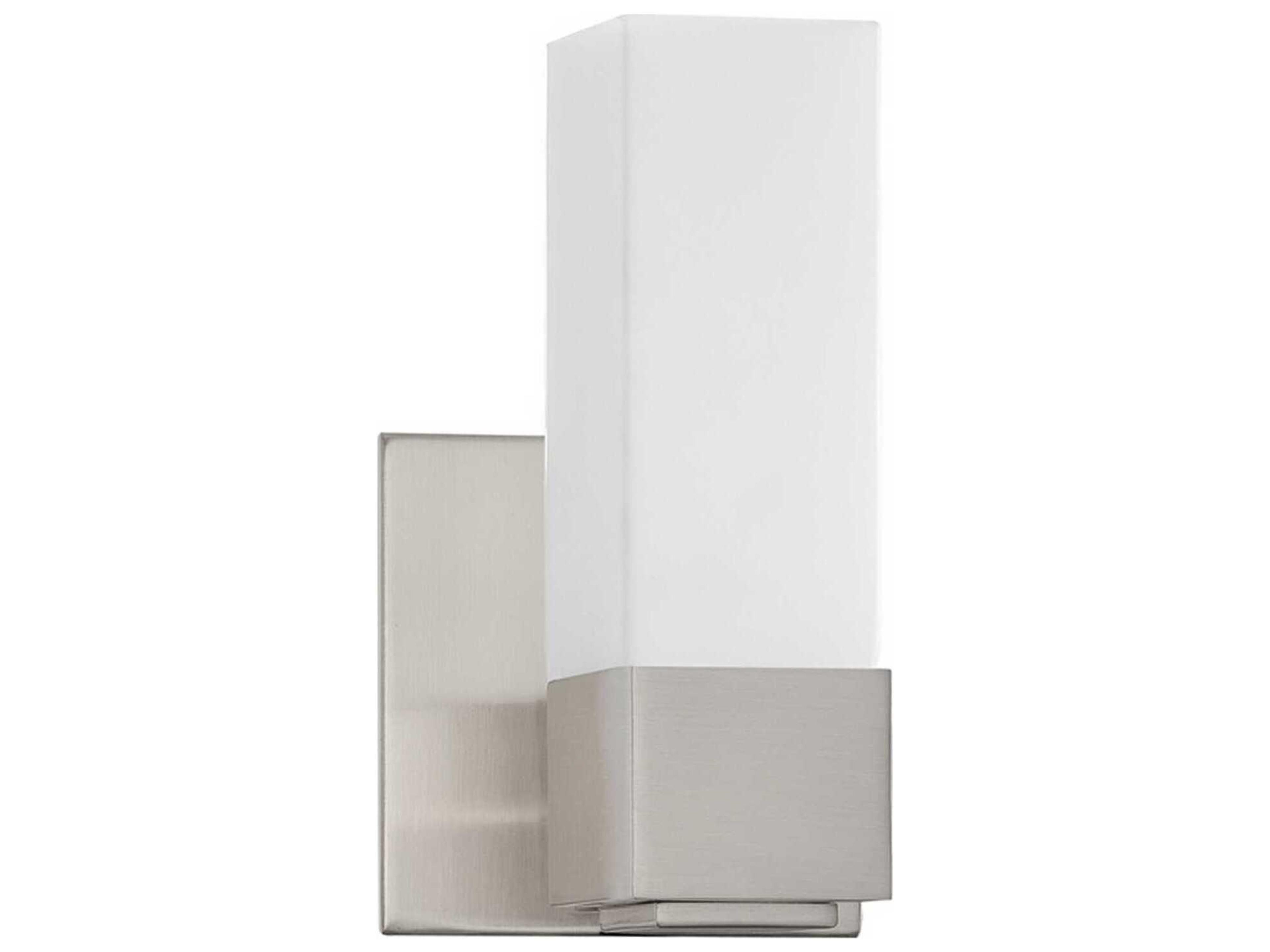 Madison 1-Light Satin Nickel Glass Wall Sconce