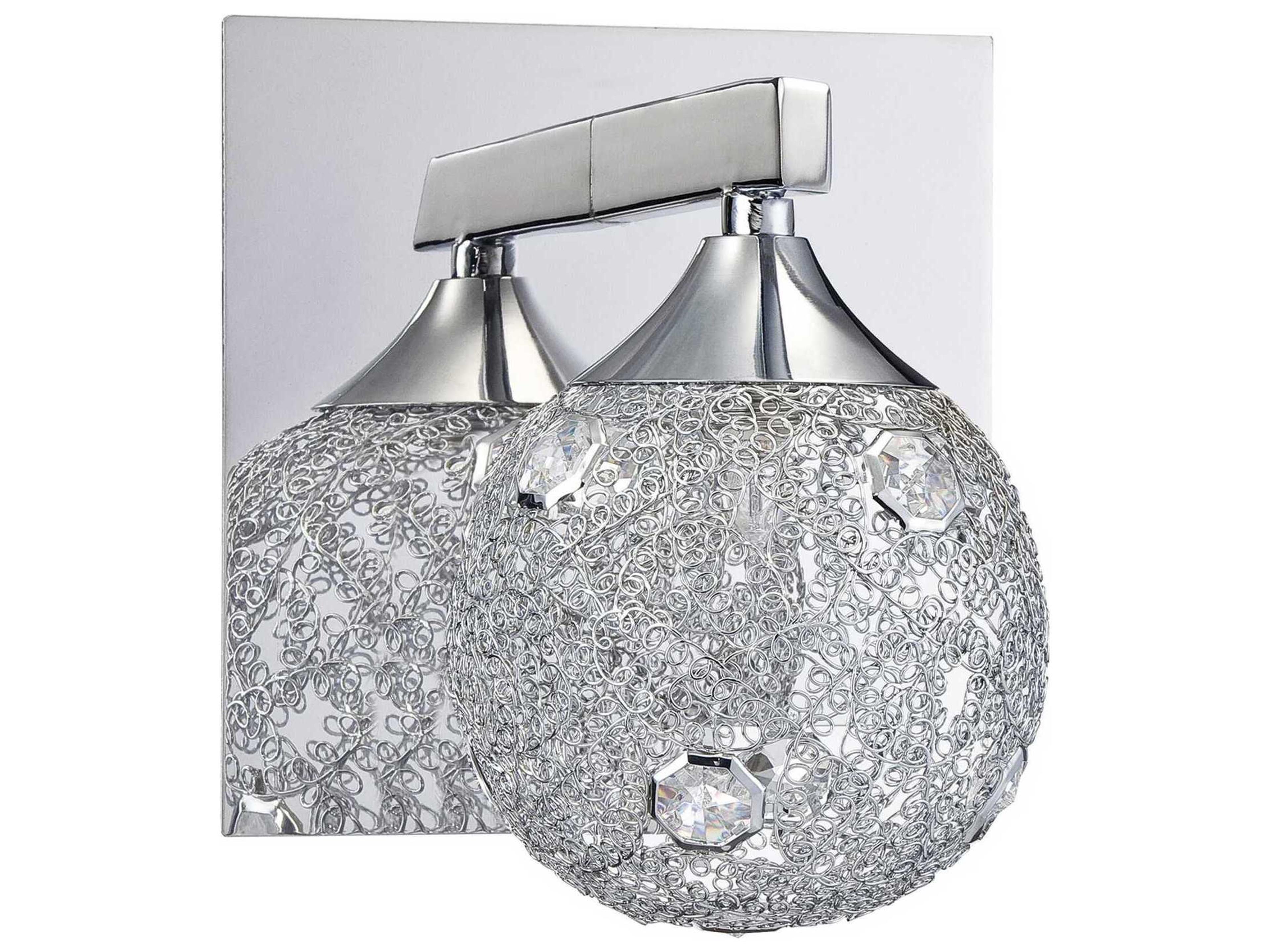 Solaro 1-Light Chrome Crystal Wall Sconce