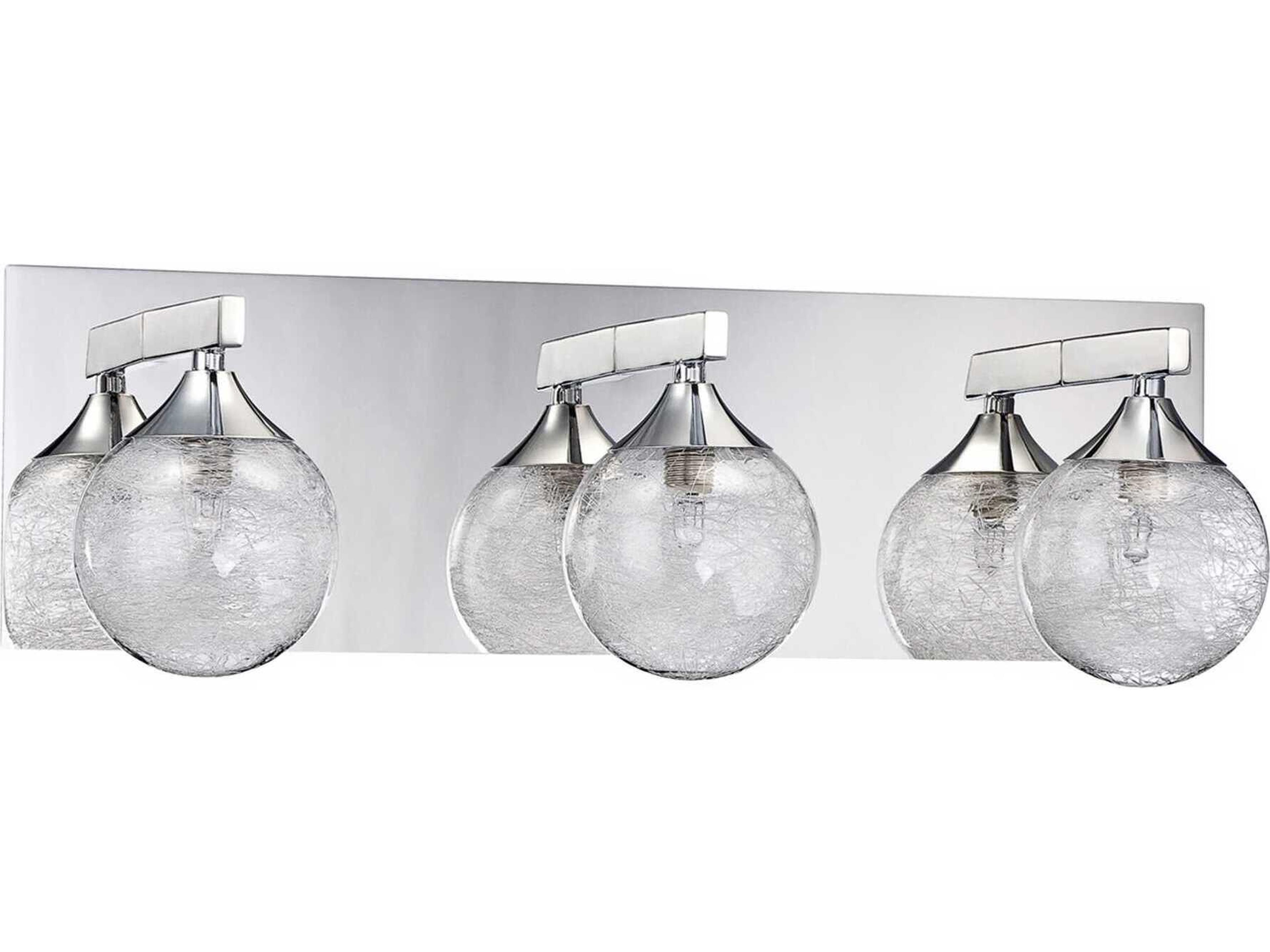 Fybra 3-Light Chrome Glass Vanity Light