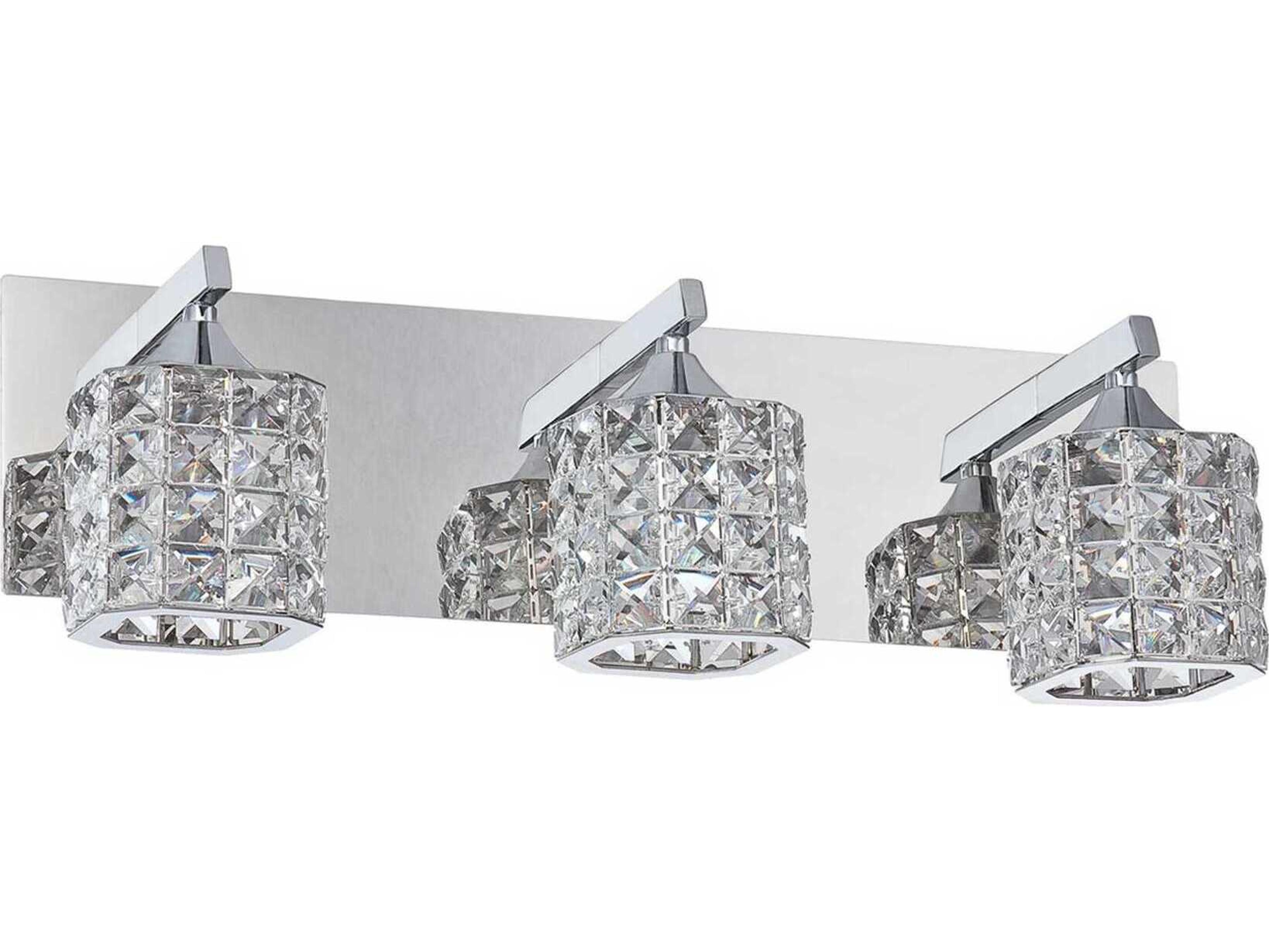 Kendal Shimera 3-Light Chrome Crystal Glass Vanity Light