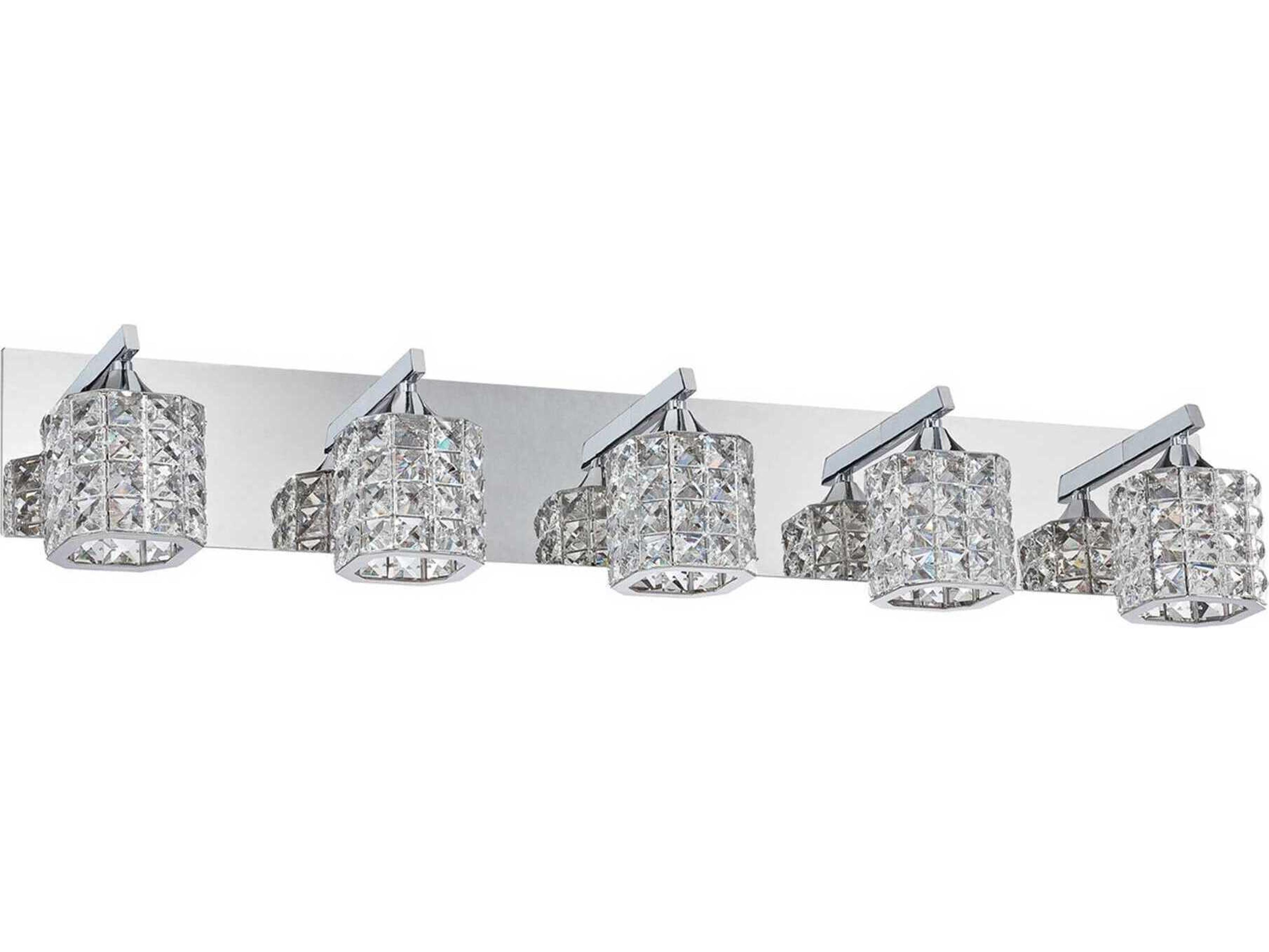 Kendal Shimera 5-Light Chrome Crystal Glass Vanity Light