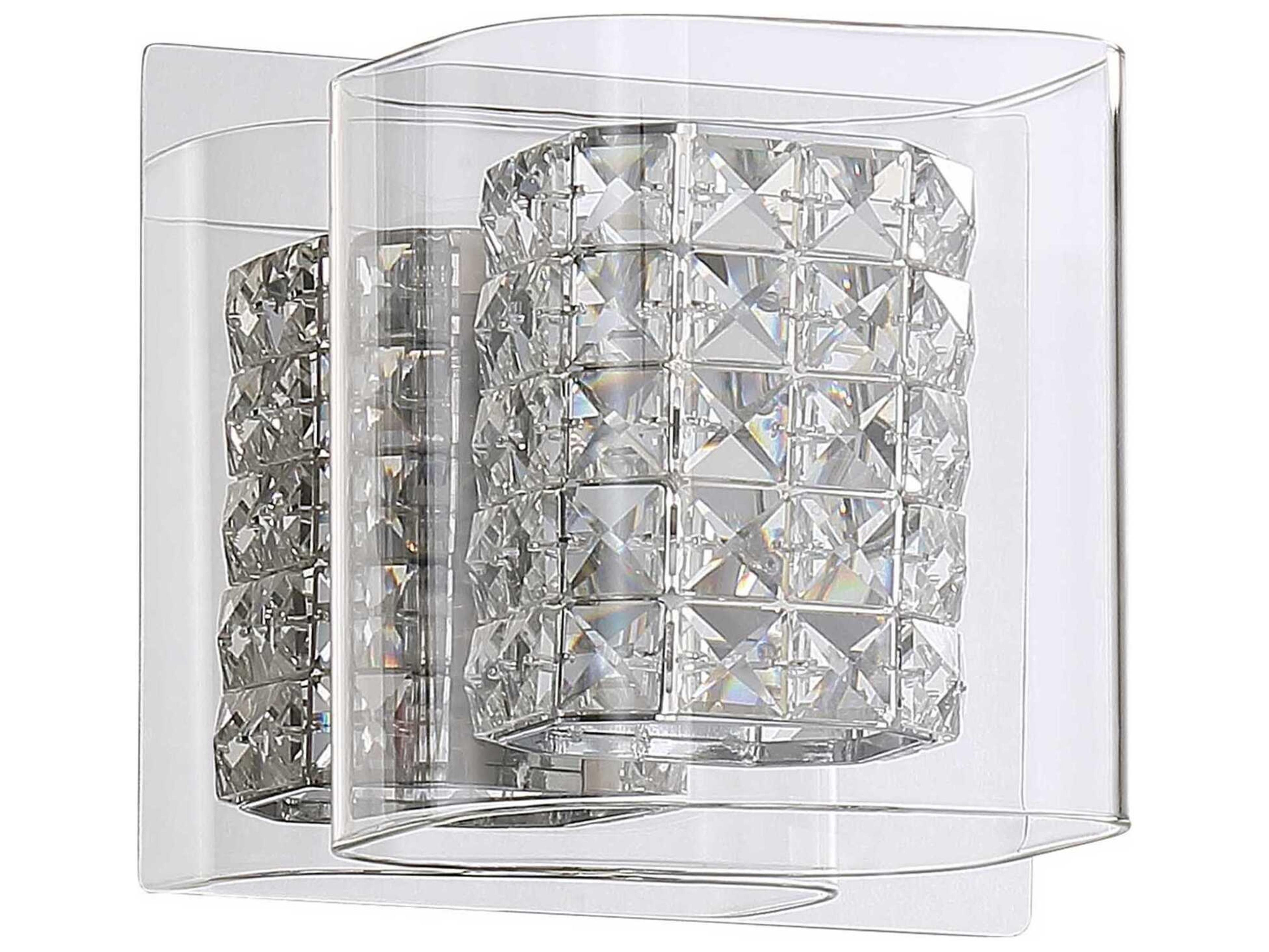 Kendal Crystorama 1-Light Chrome Crystal Glass Wall Sconce