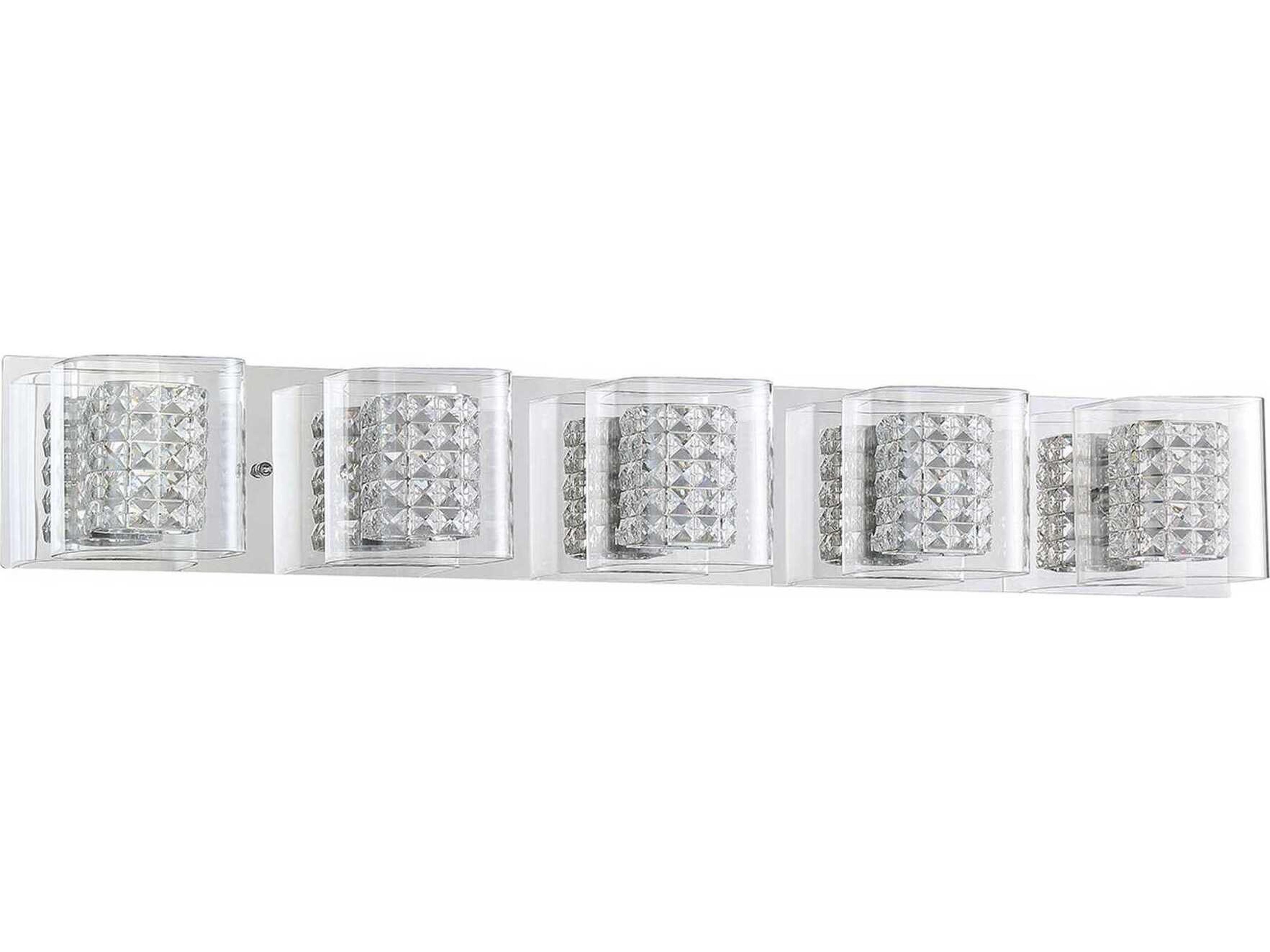 Crystorama 5-Light Chrome Crystal Glass Vanity Light