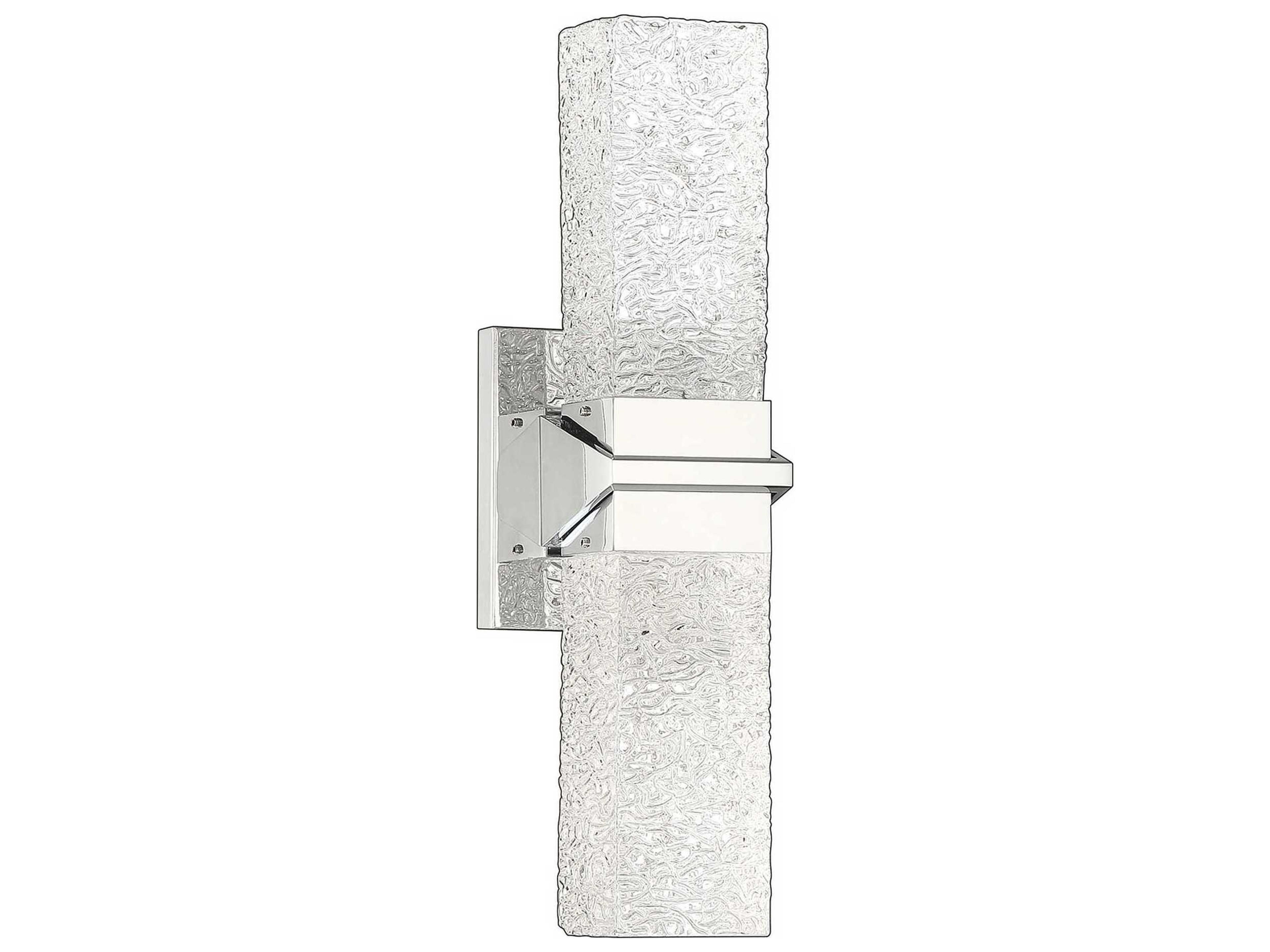 Ice 2-Light Chrome Glass LED Wall Sconce