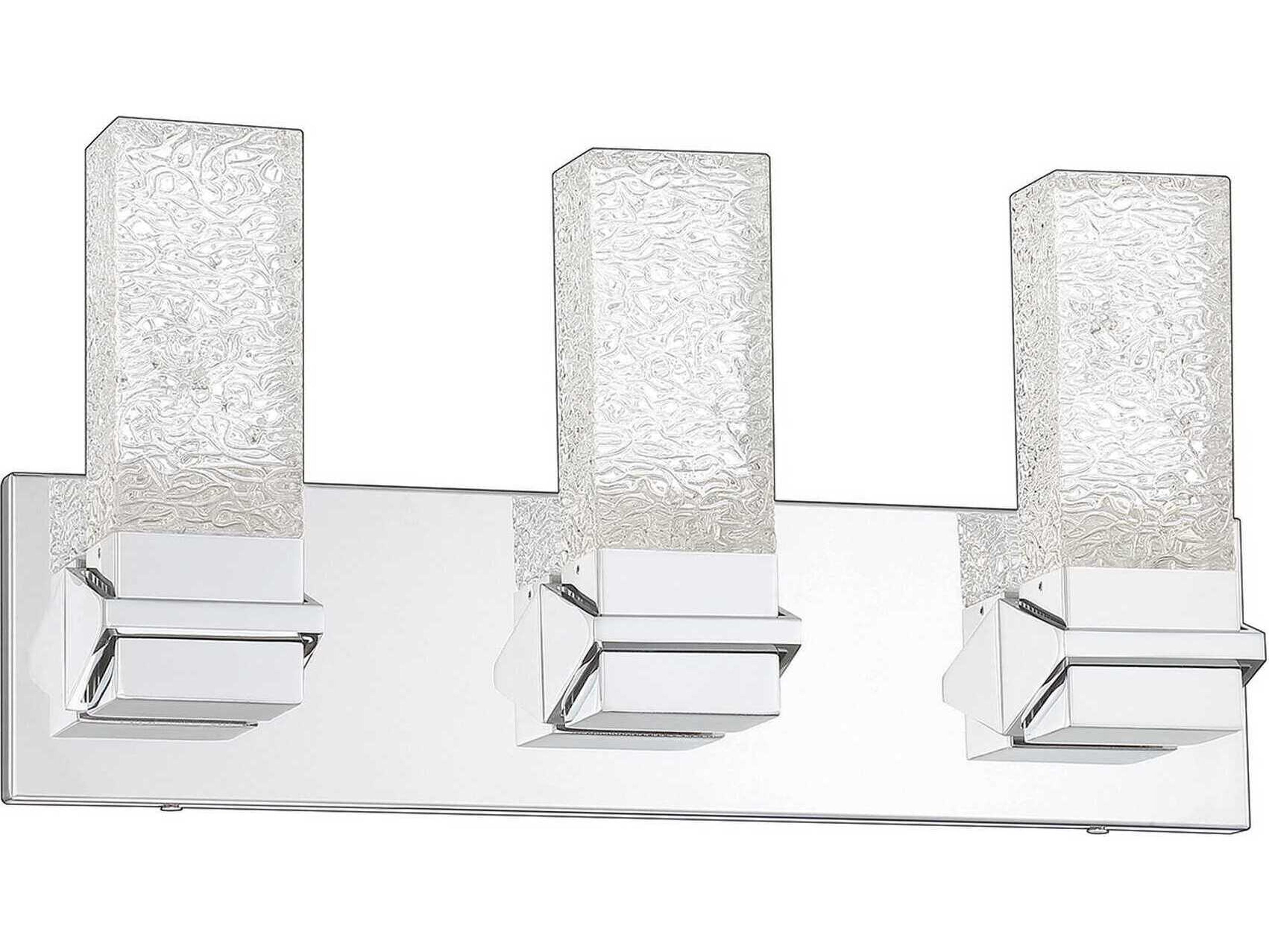 Ice 3-Light Chrome Glass LED Vanity Light