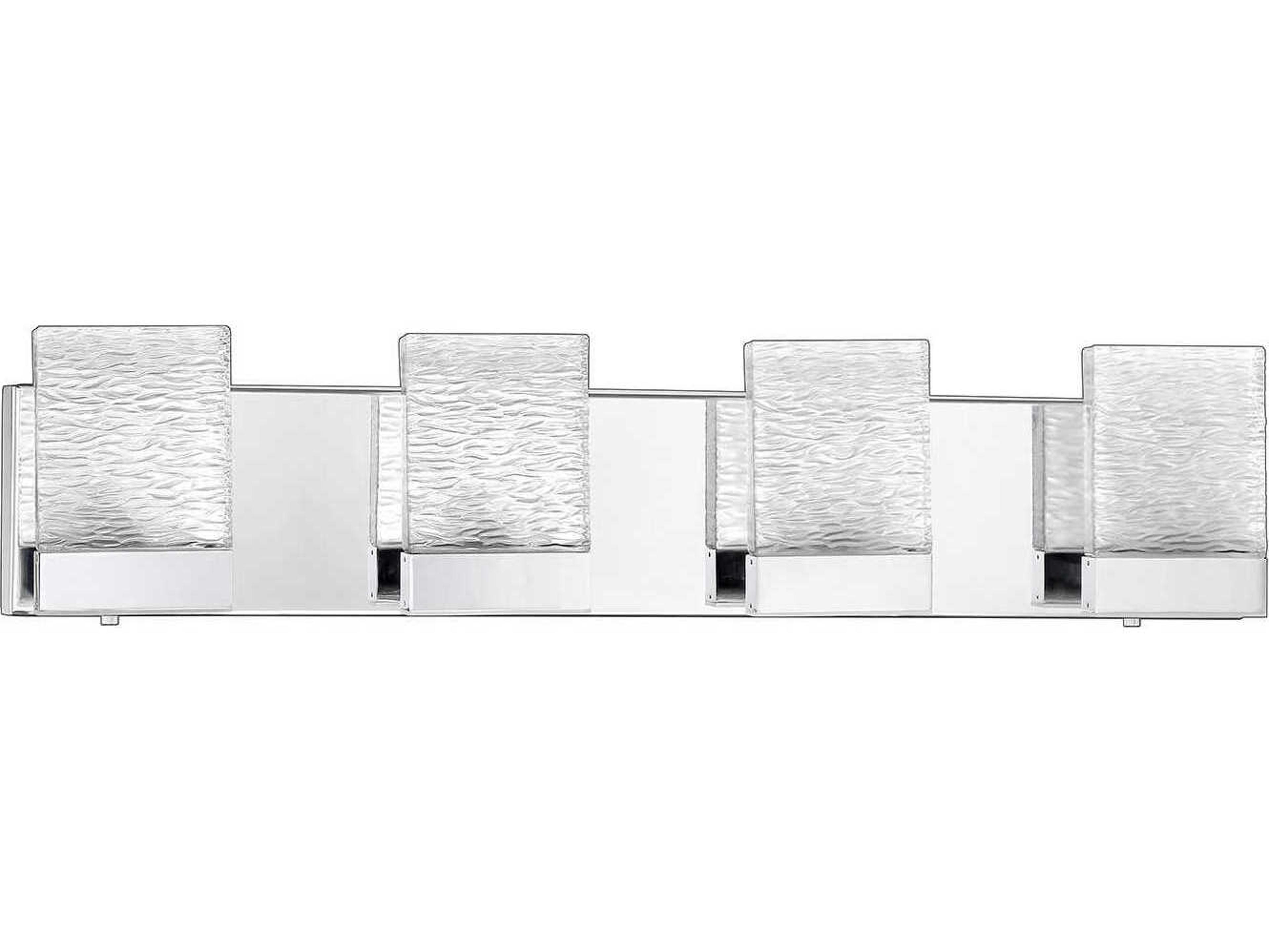 Astron 4-Light Chrome Glass LED Vanity Light