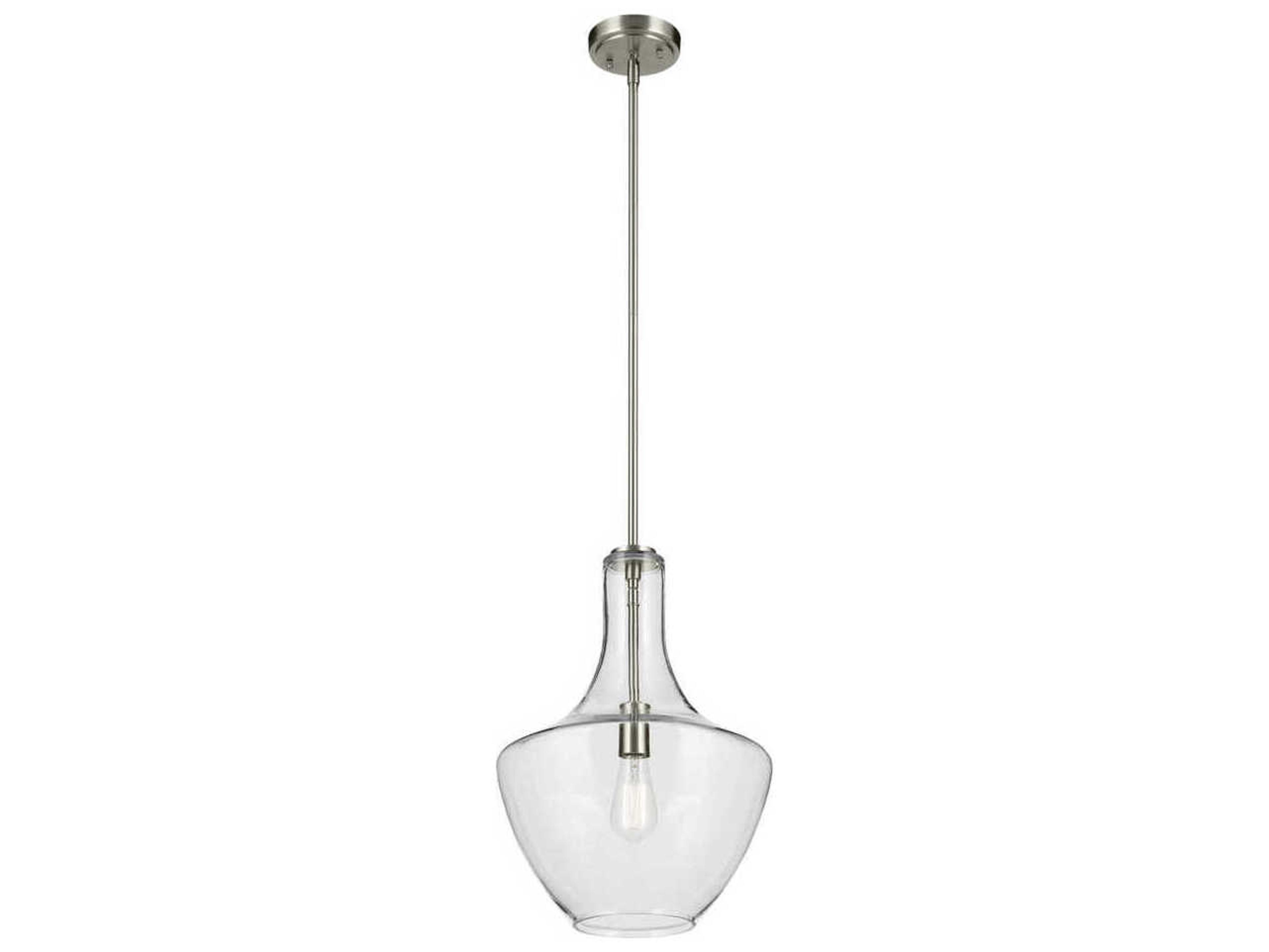 Kichler Everly 1-Light Brushed Nickel Bell Geometric Pendant