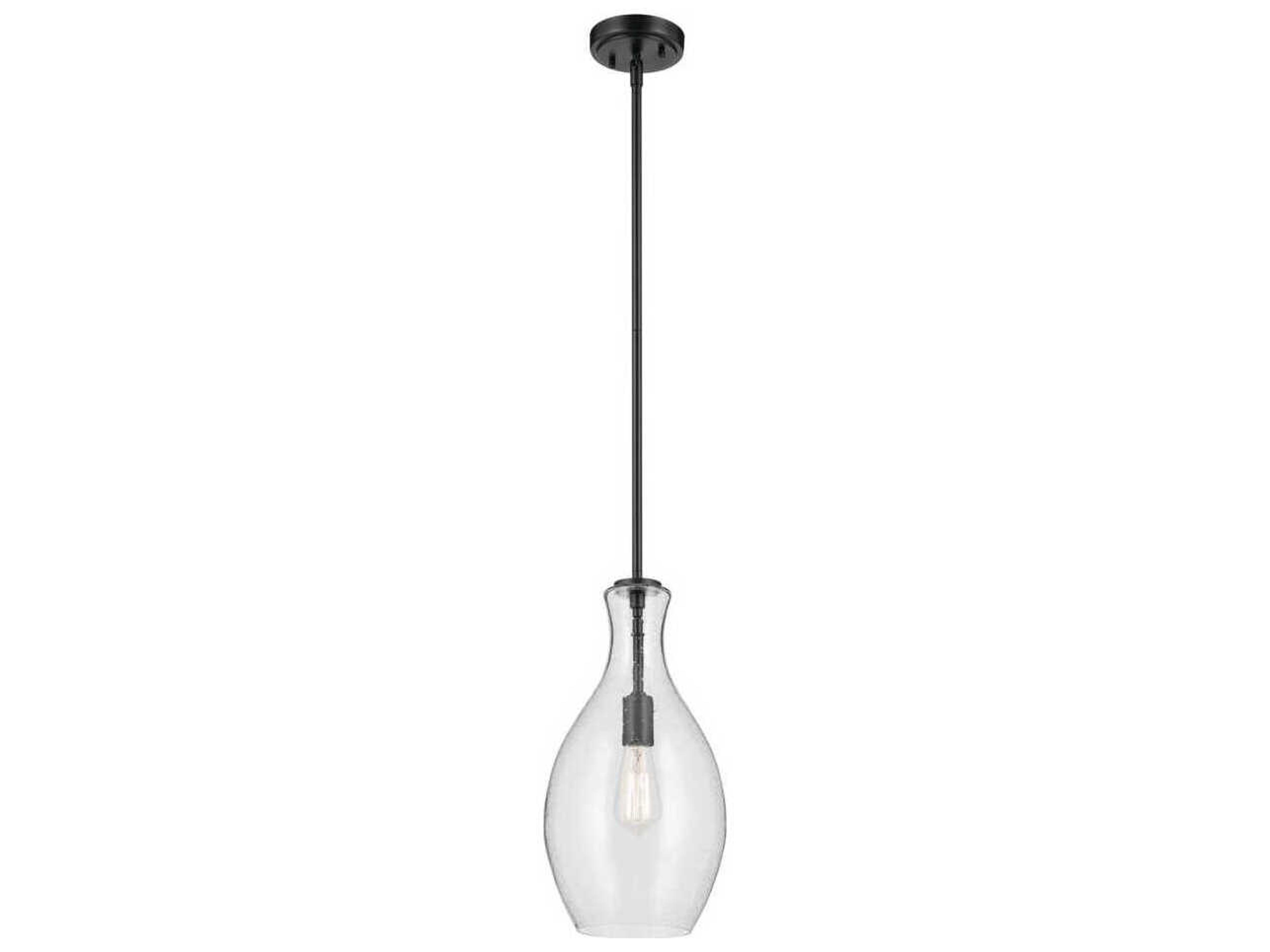 Kichler Everly 1-Light Black Bell Mini Pendant