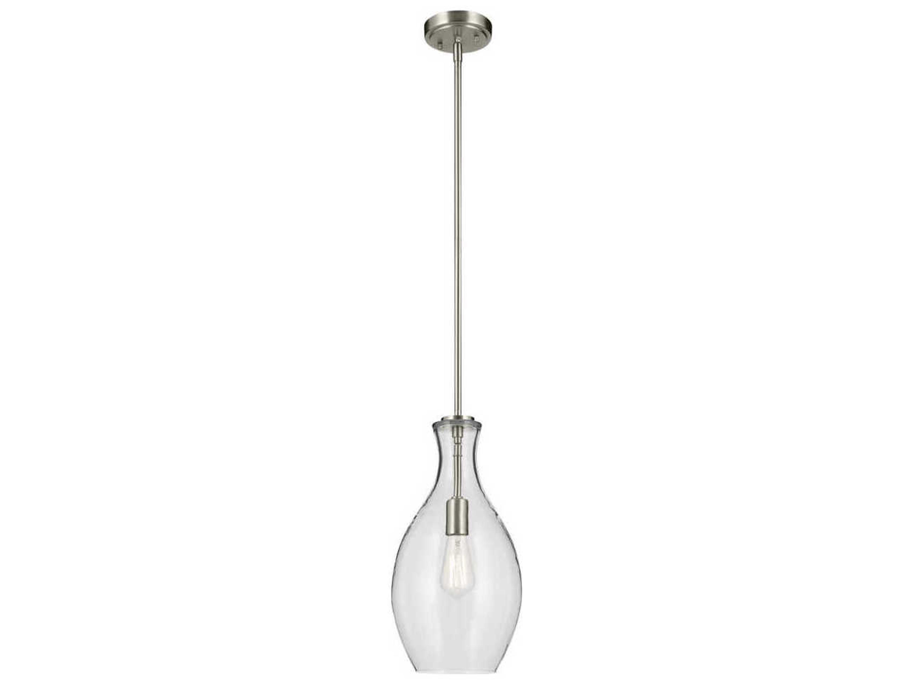 Kichler Everly 1-Light Brushed Nickel Bell Mini Pendant