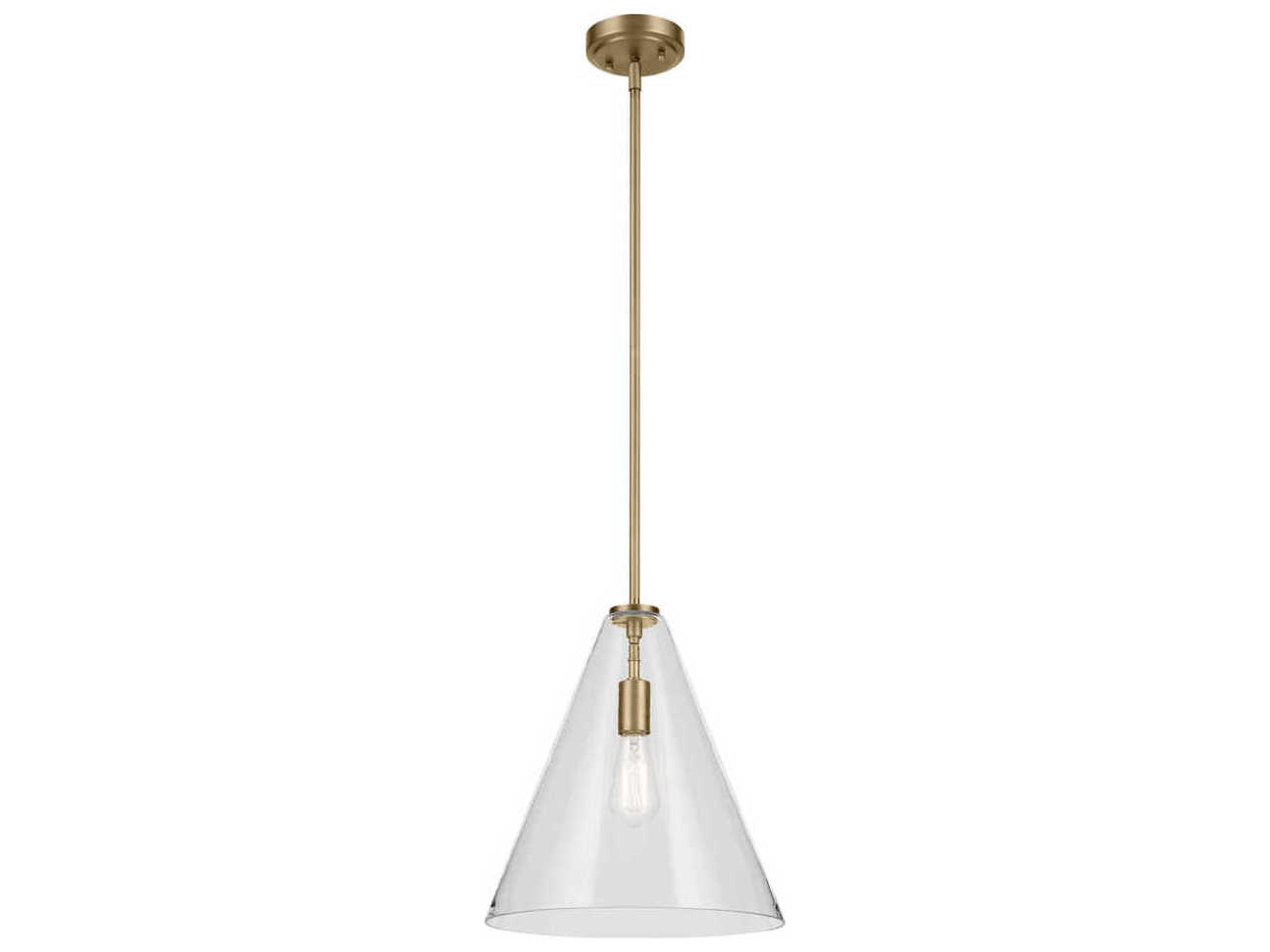 Kichler Everly 1-Light Natural Brass Pendant
