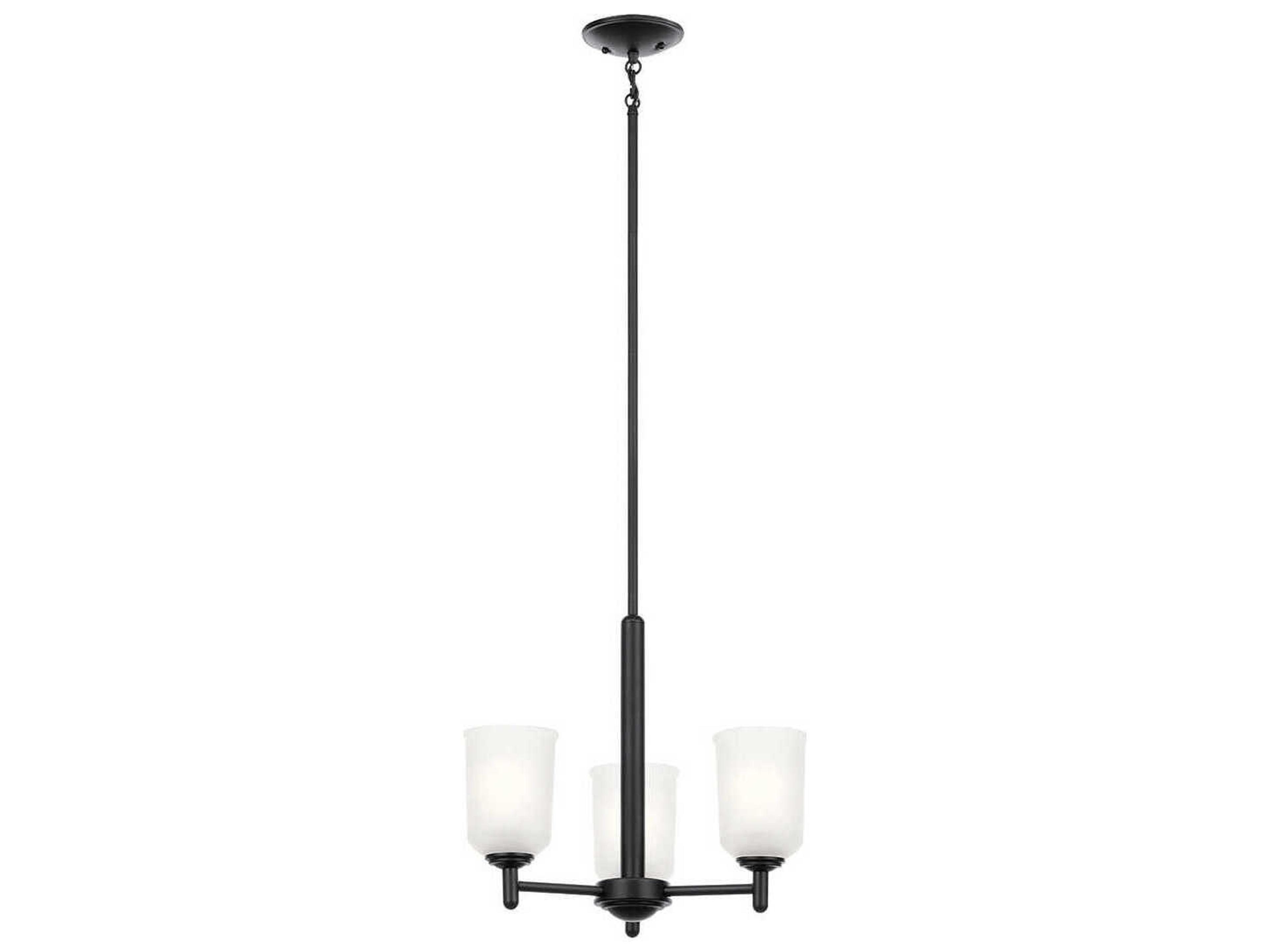Kichler Shailene 3-Light Black Glass Bell Chandelier