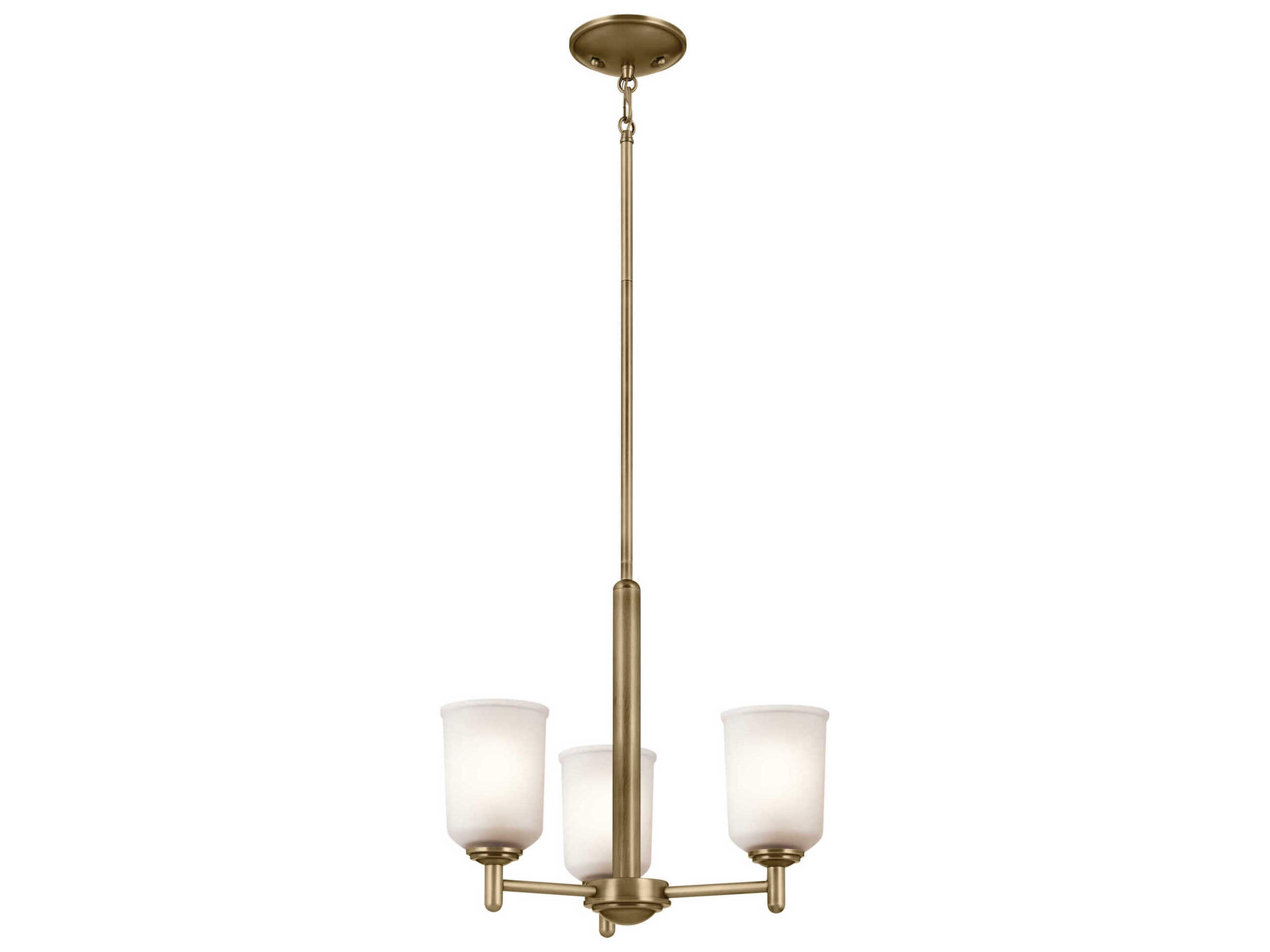 Kichler Shailene 3-Light Natural Brass Chandelier